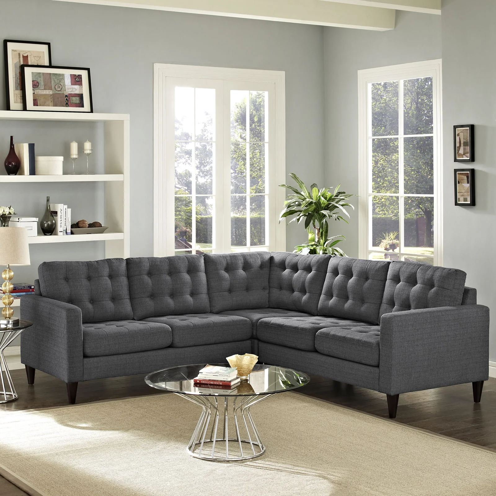 Era Fabric Corner Sectional Sofa Gray - Image 4