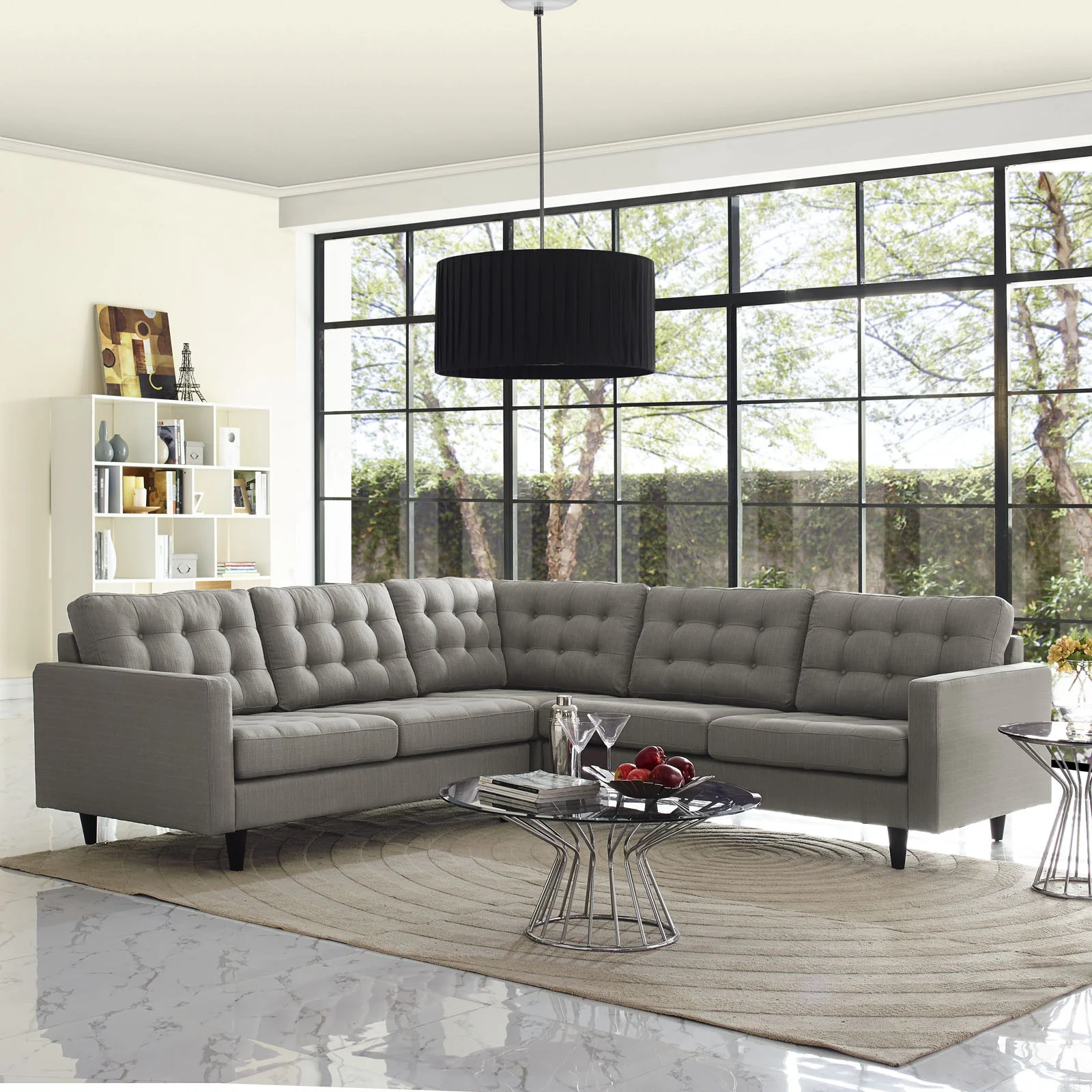 Era Fabric Corner Sectional Sofa Oatmeal - Image 4