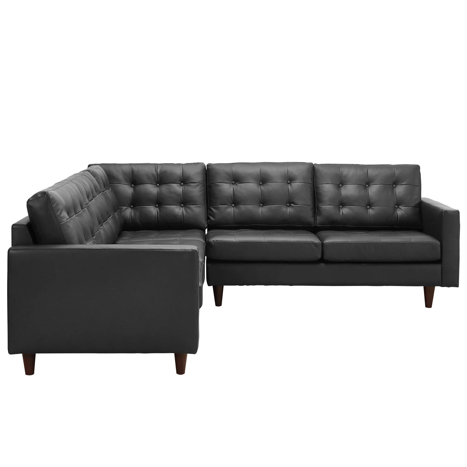 Era Leather Corner Sectional Sofa Black - Image 2
