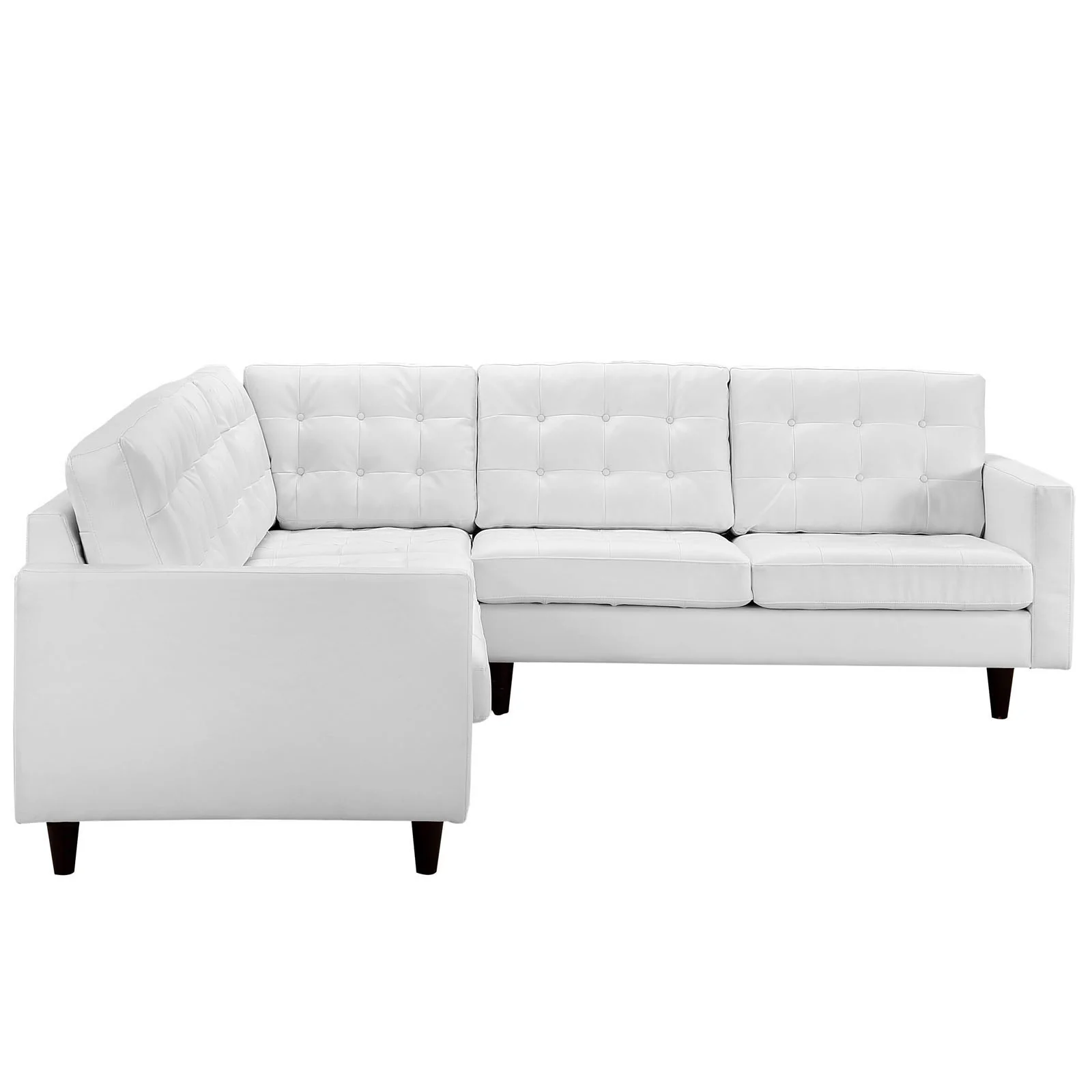 Era Leather Corner Sectional Sofa White - Image 2