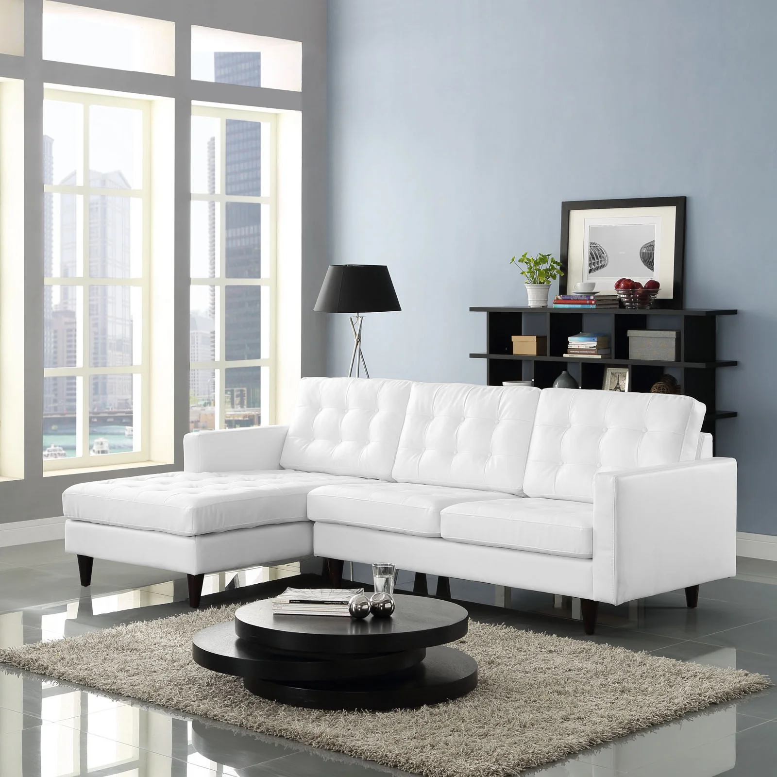 Era Leather Sectional Sofa White - Image 4