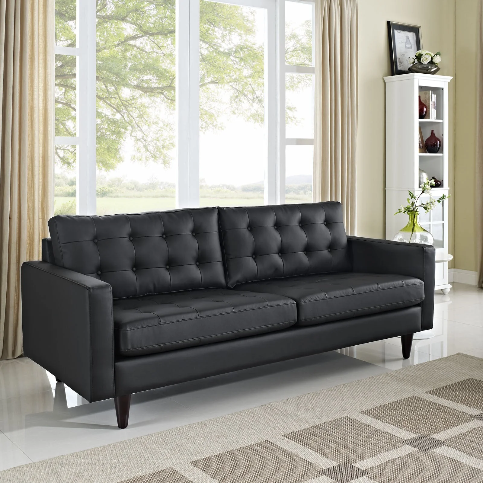 Era Leather Sofa Black - Image 4