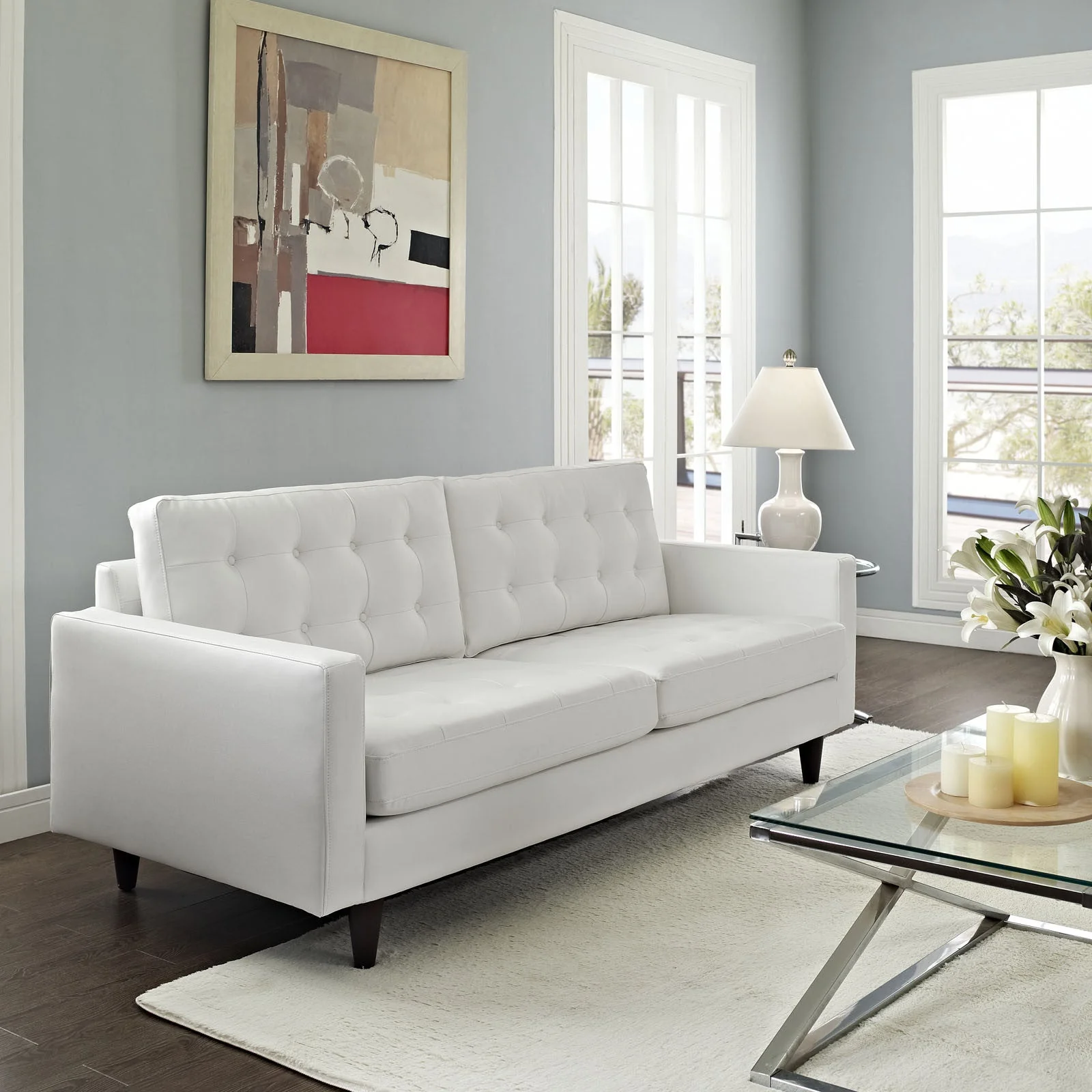 Era Leather Sofa White - Image 4