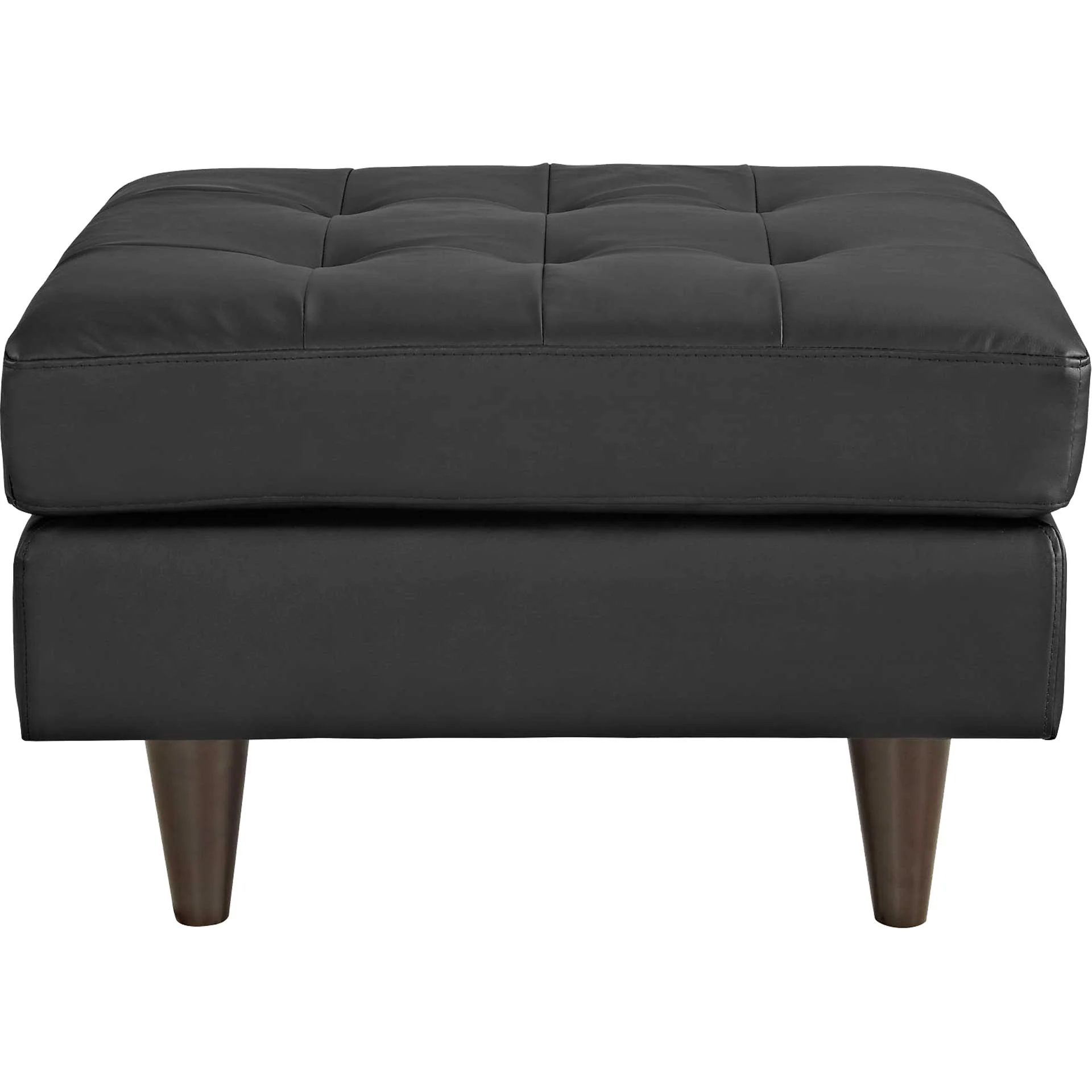 Era Rectangular Bonded Leather Ottoman Black - Image 2