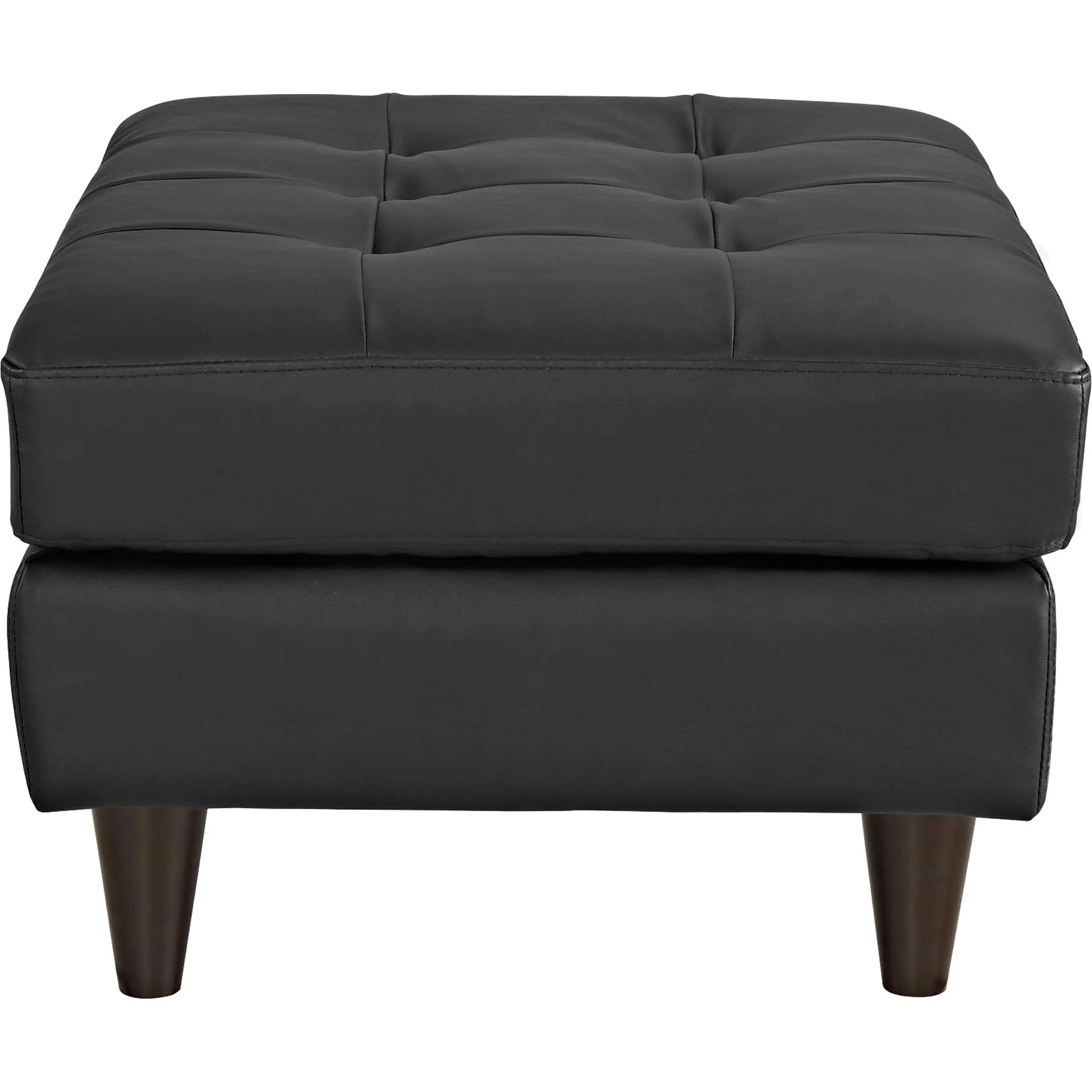 Era Rectangular Bonded Leather Ottoman Black - Image 3