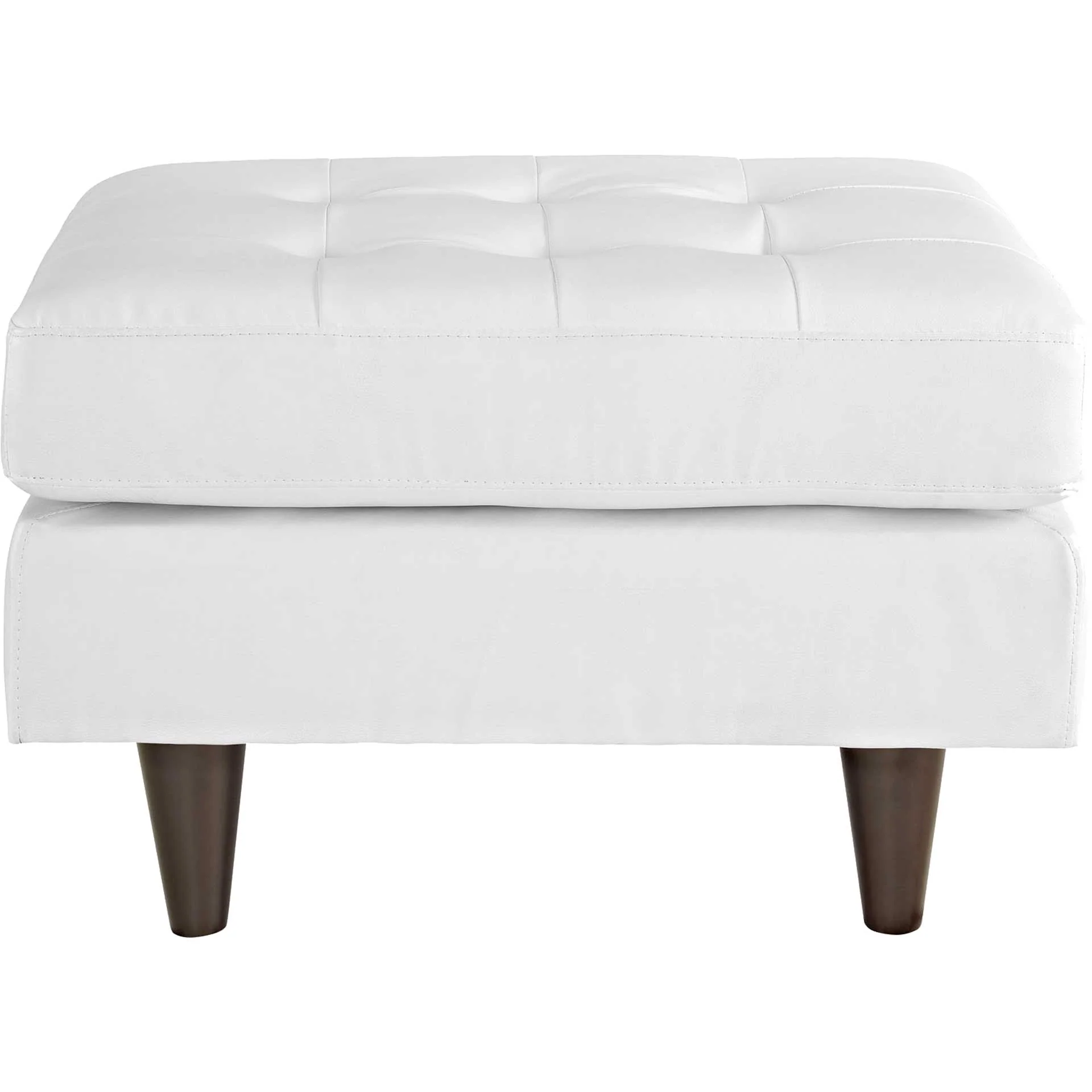 Era Rectangular Bonded Leather Ottoman White - Image 2