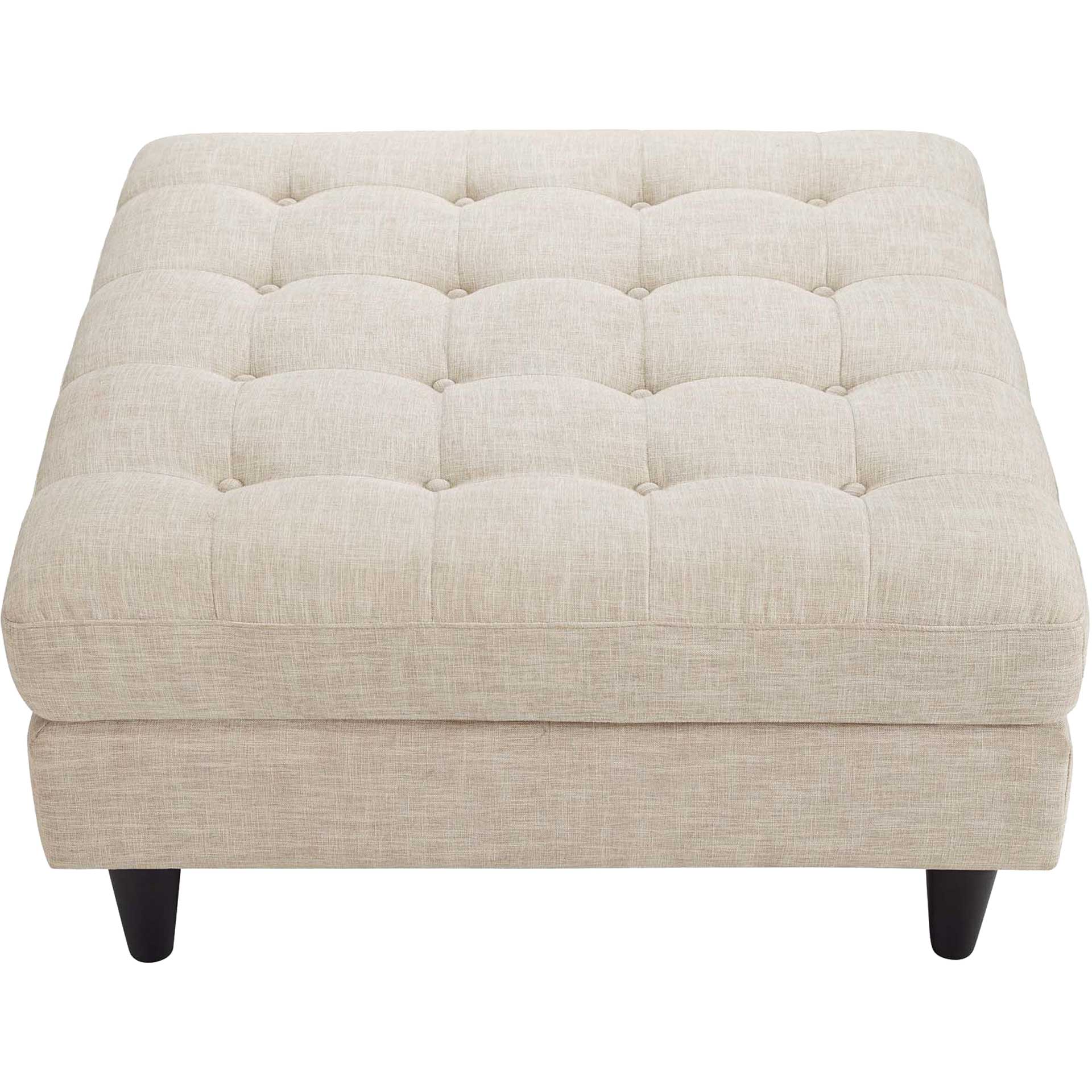 Era Square Upholstered Fabric Ottoman Beige - Image 3