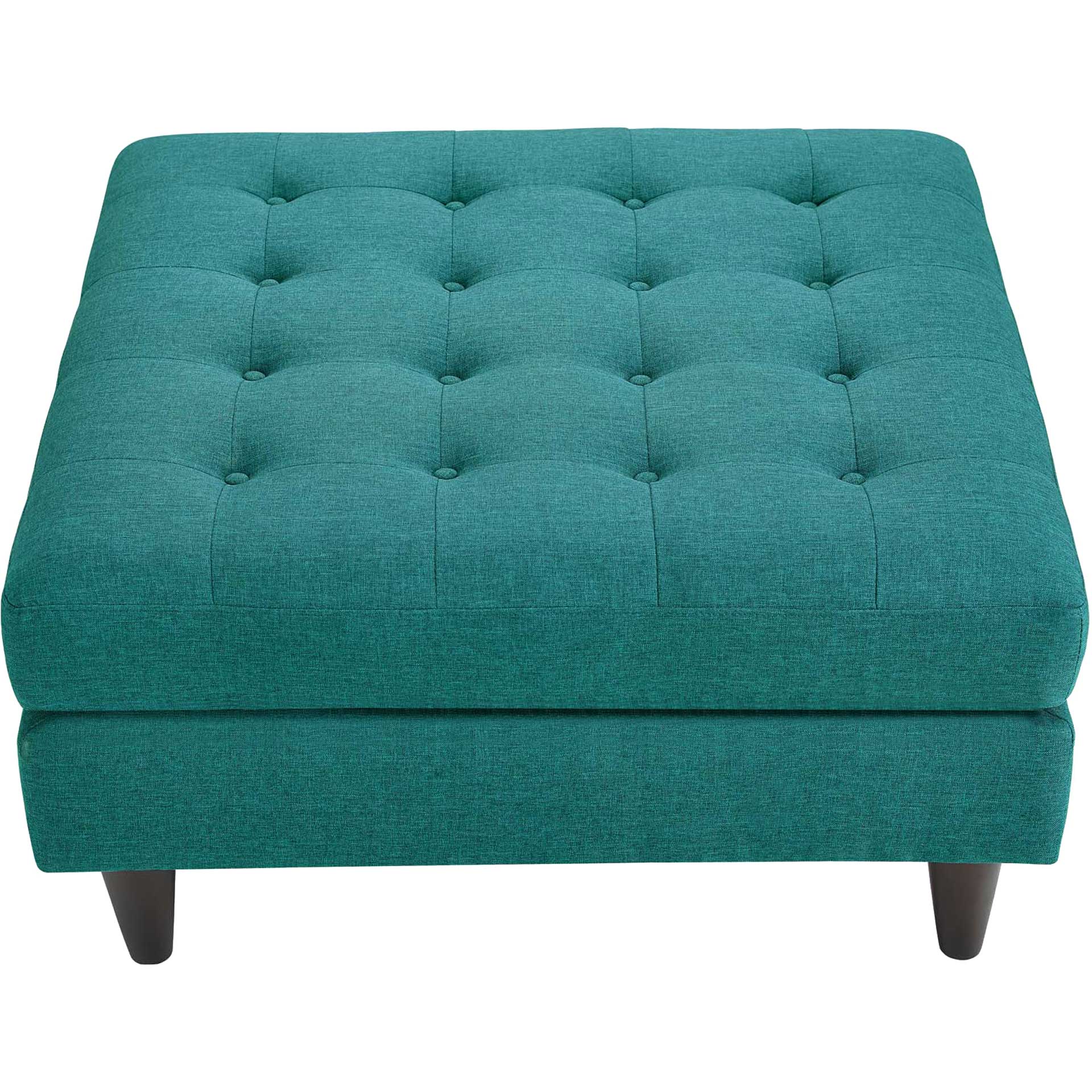 Era Square Upholstered Fabric Ottoman Teal - Image 3