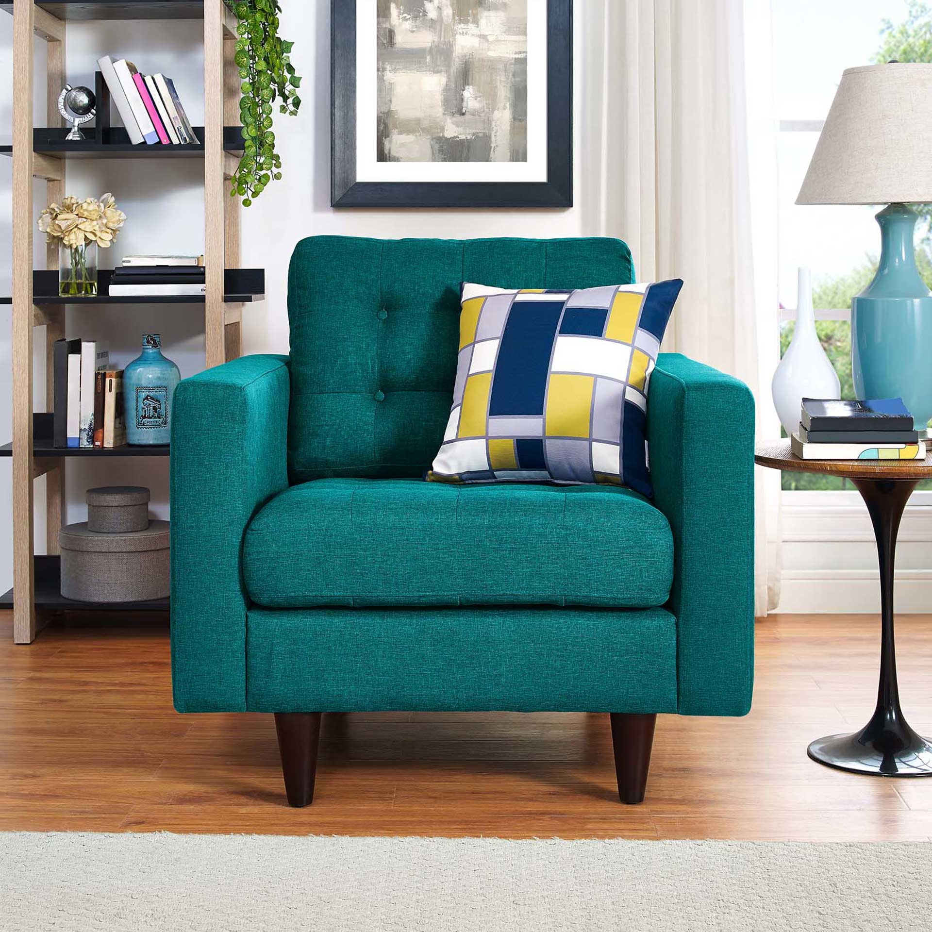 Era Upholstered Armchair Teal - Image 5