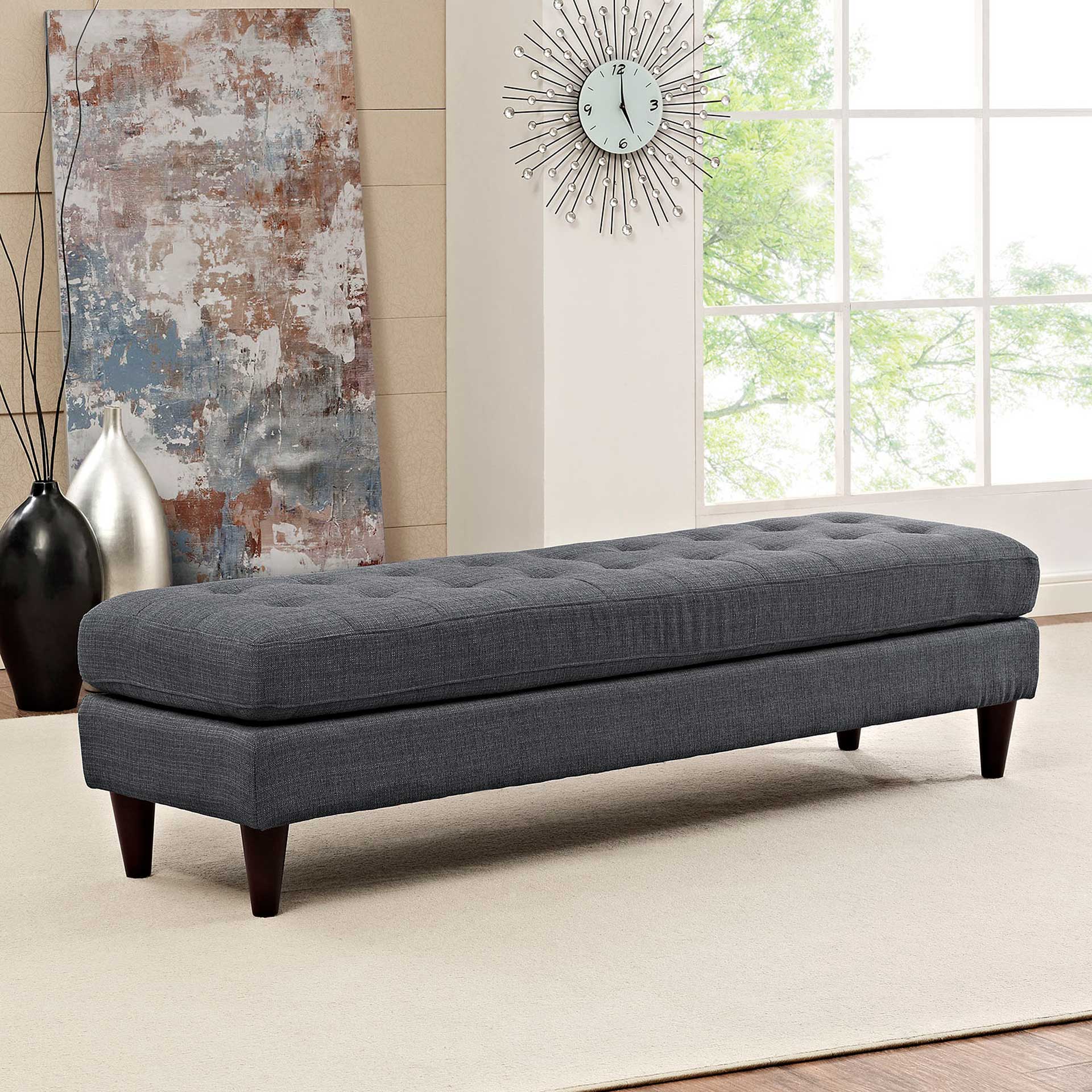 Era Upholstered Fabric Bench Gray - Image 5