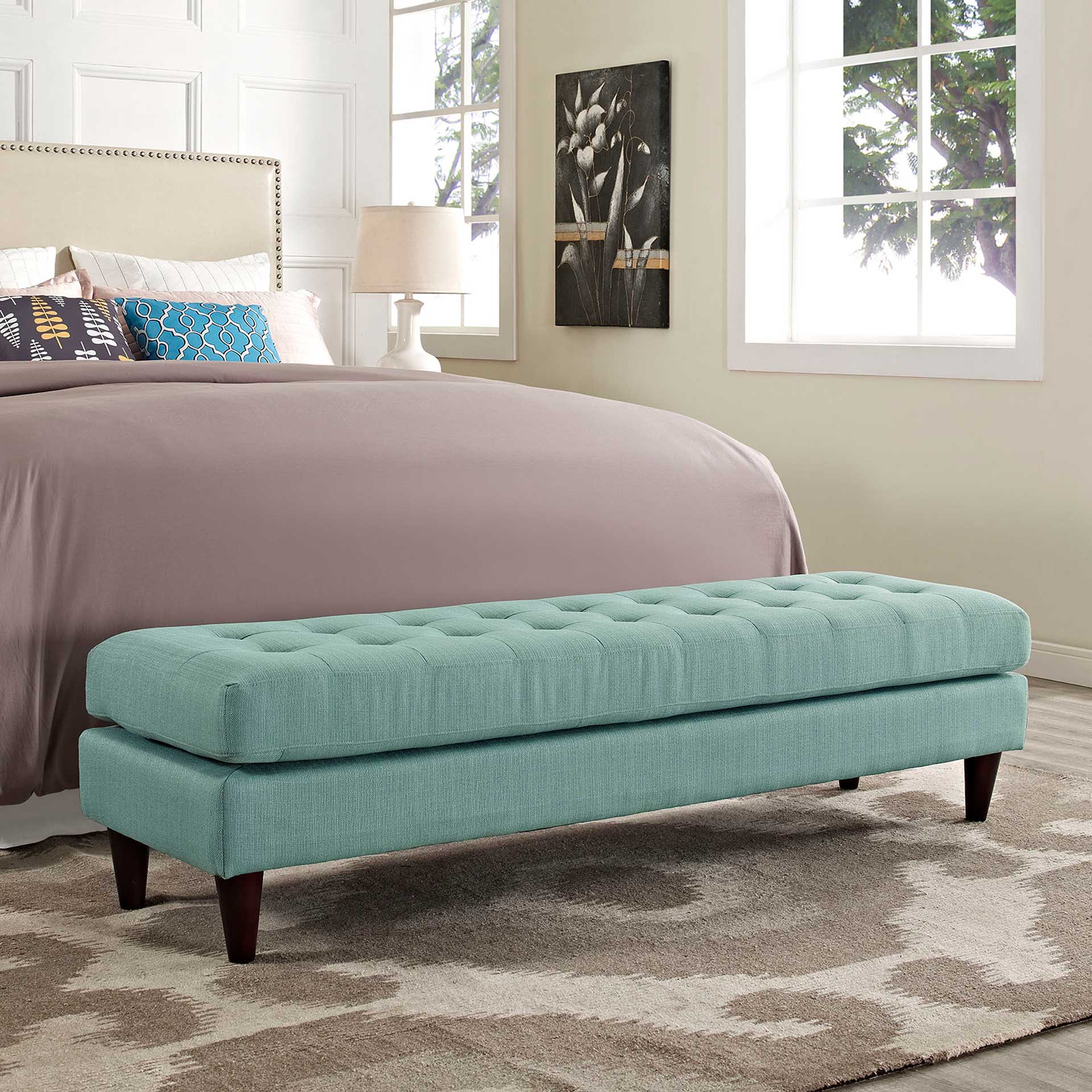 Era Upholstered Fabric Bench Laguna - Image 6