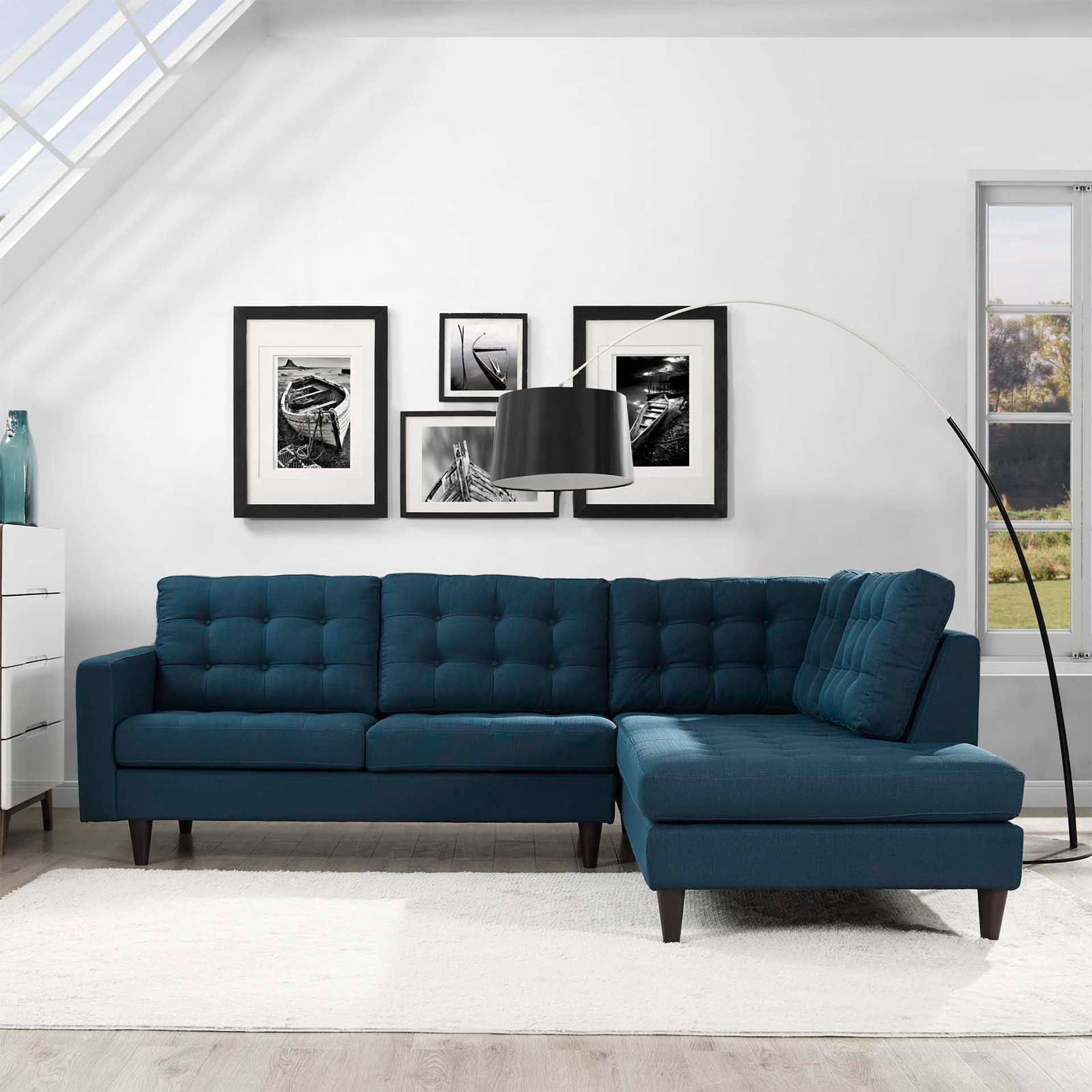 Era Upholstered Fabric Bumper Sectional Azure - Image 16