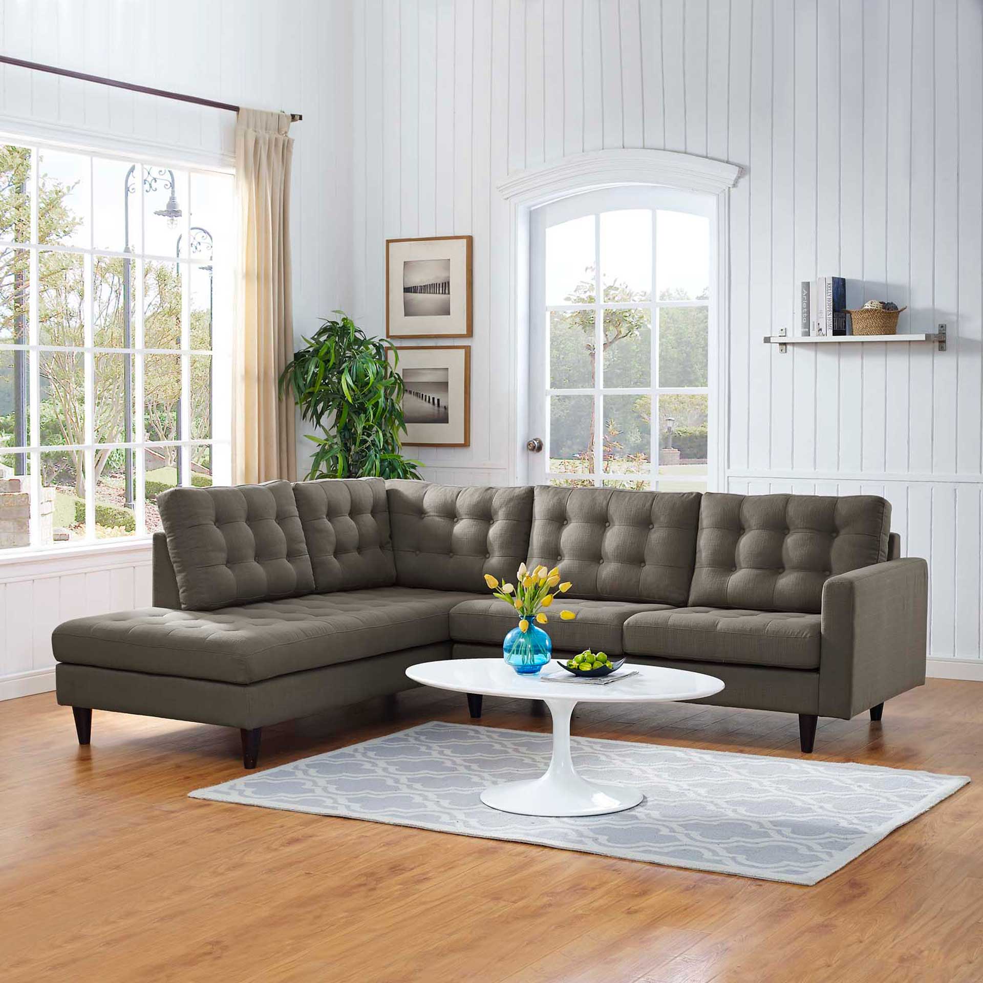 Era Upholstered Fabric Bumper Sectional Granite - Image 8