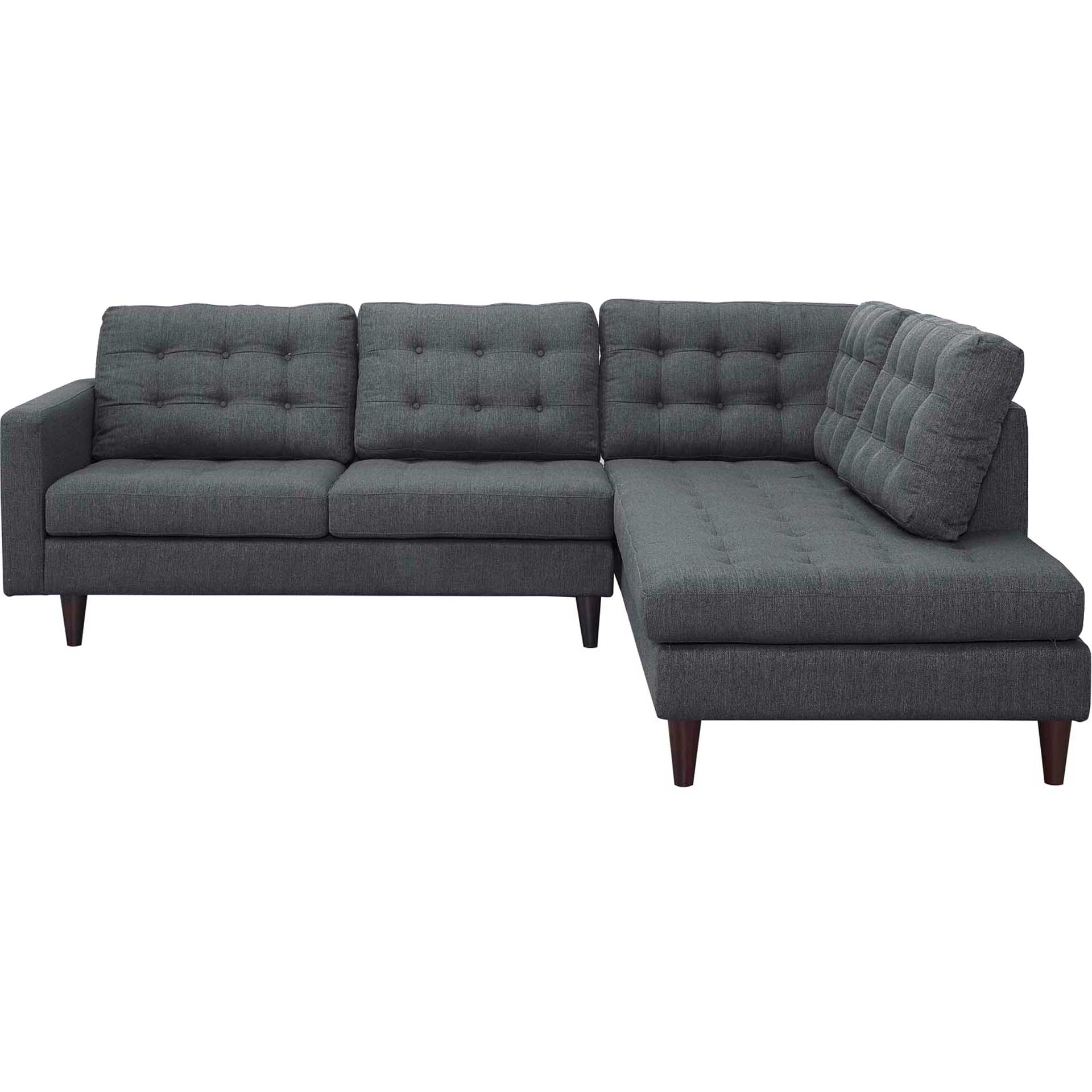 Era Upholstered Fabric Bumper Sectional Gray - Image 10