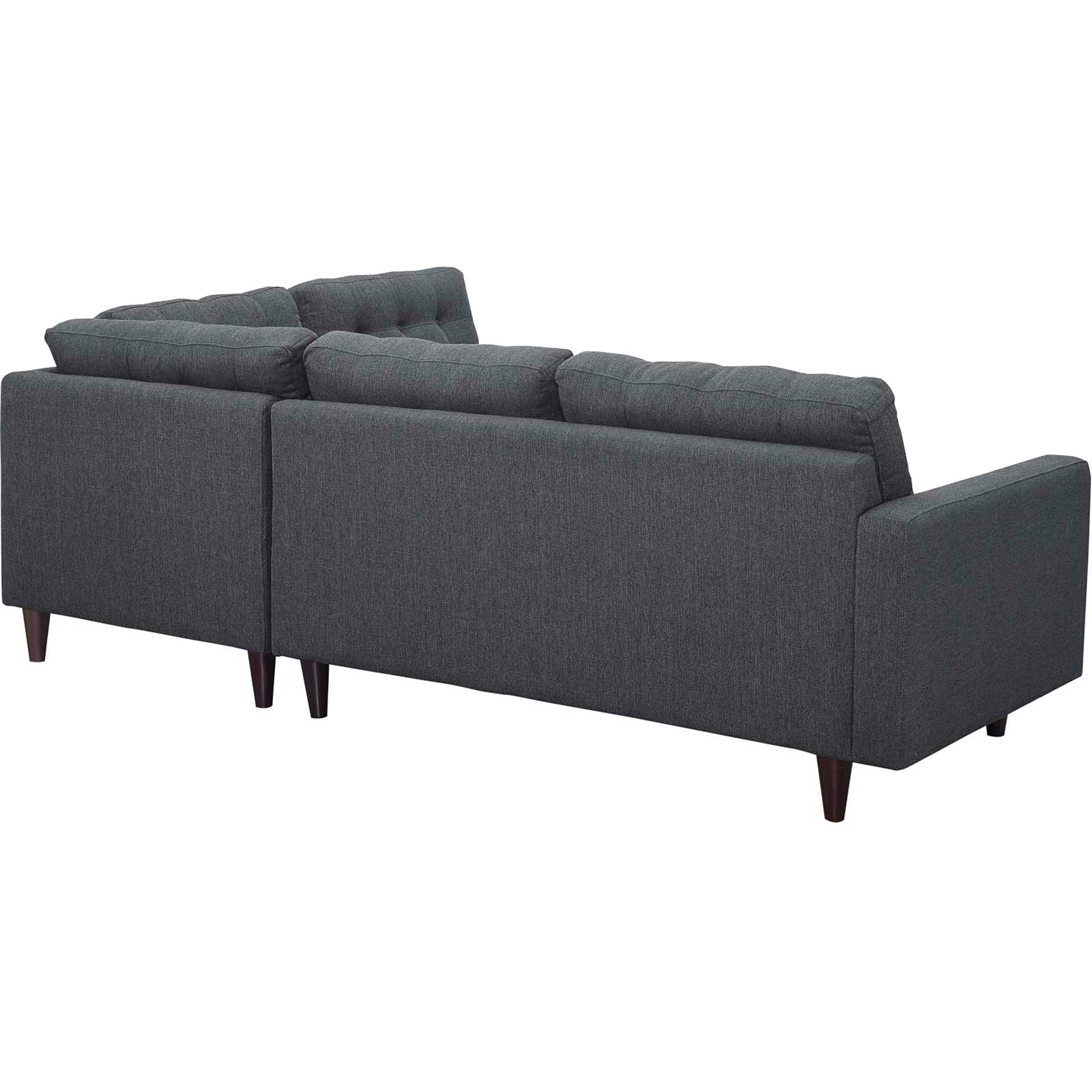 Era Upholstered Fabric Bumper Sectional Gray - Image 11
