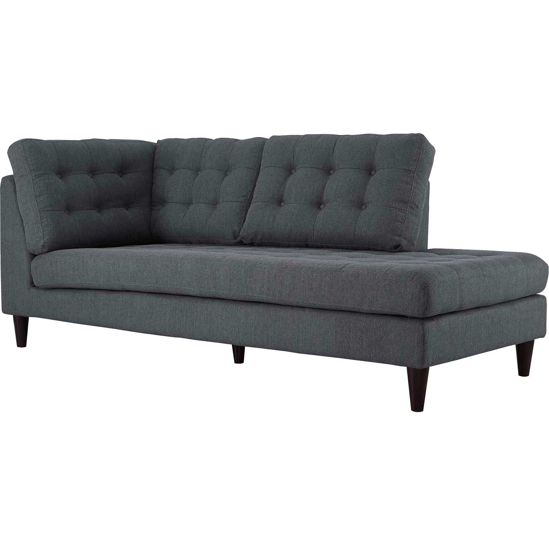 Era Upholstered Fabric Bumper Sectional Gray - Image 14