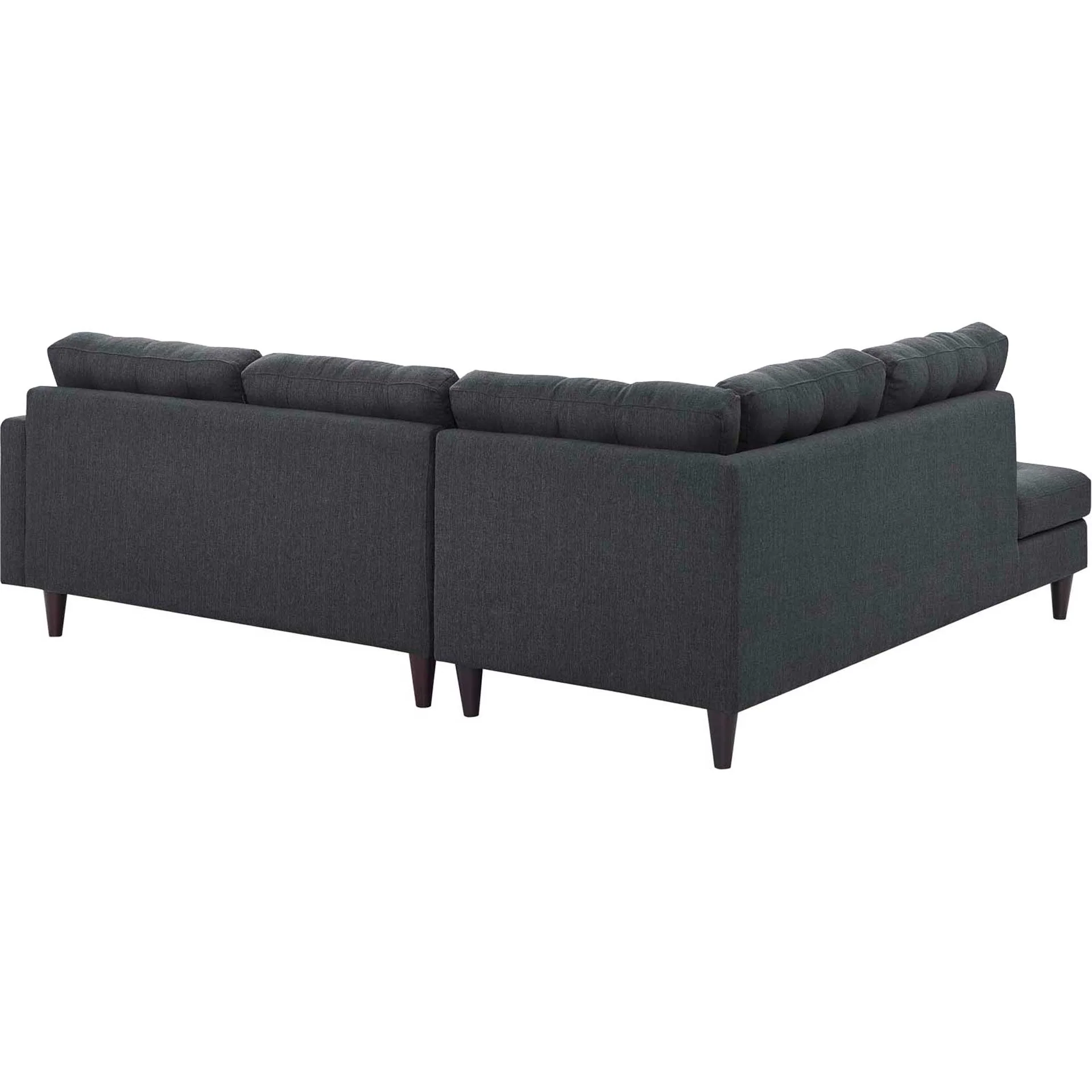 Era Upholstered Fabric Bumper Sectional Gray - Image 3