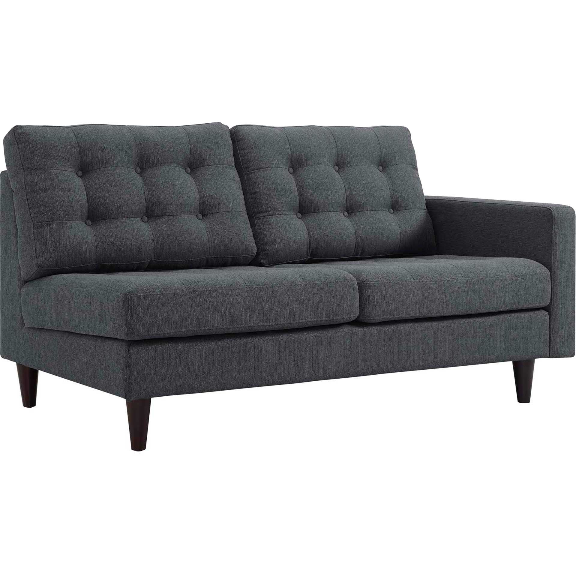 Era Upholstered Fabric Bumper Sectional Gray - Image 4