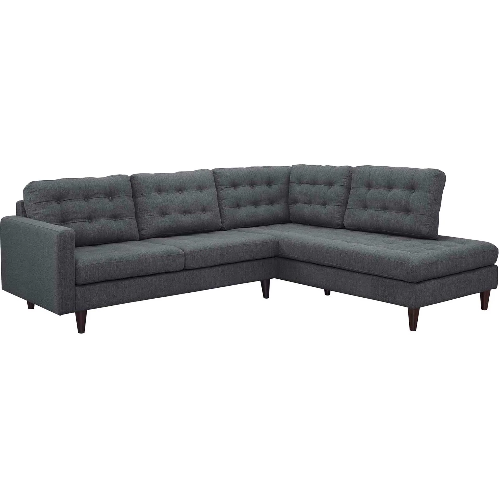 Era Upholstered Fabric Bumper Sectional Gray - Image 9
