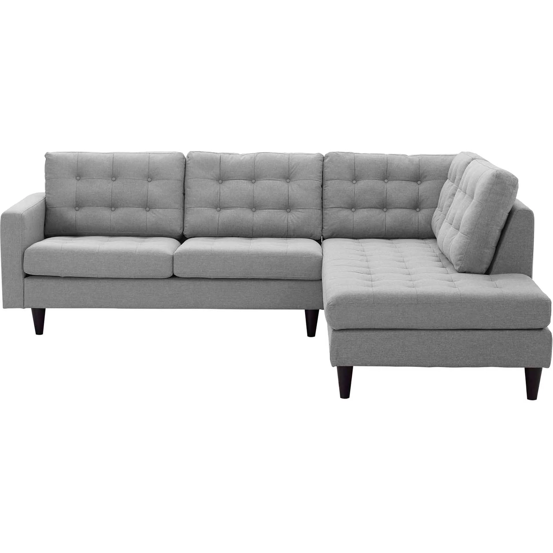 Era Upholstered Fabric Bumper Sectional Light Gray - Image 10