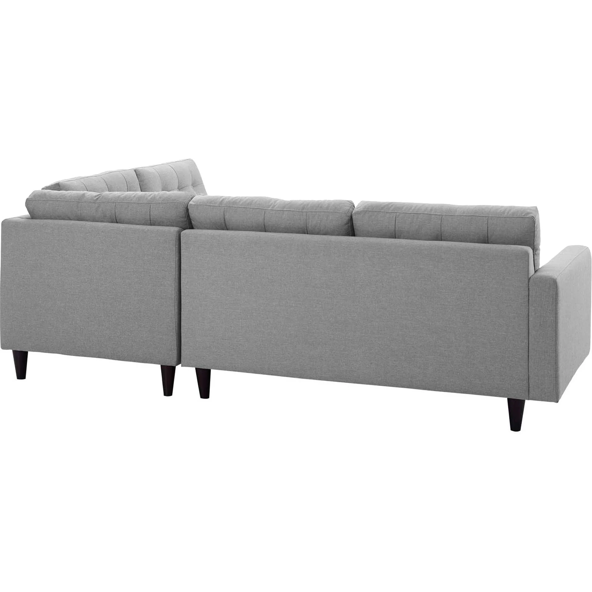 Era Upholstered Fabric Bumper Sectional Light Gray - Image 11