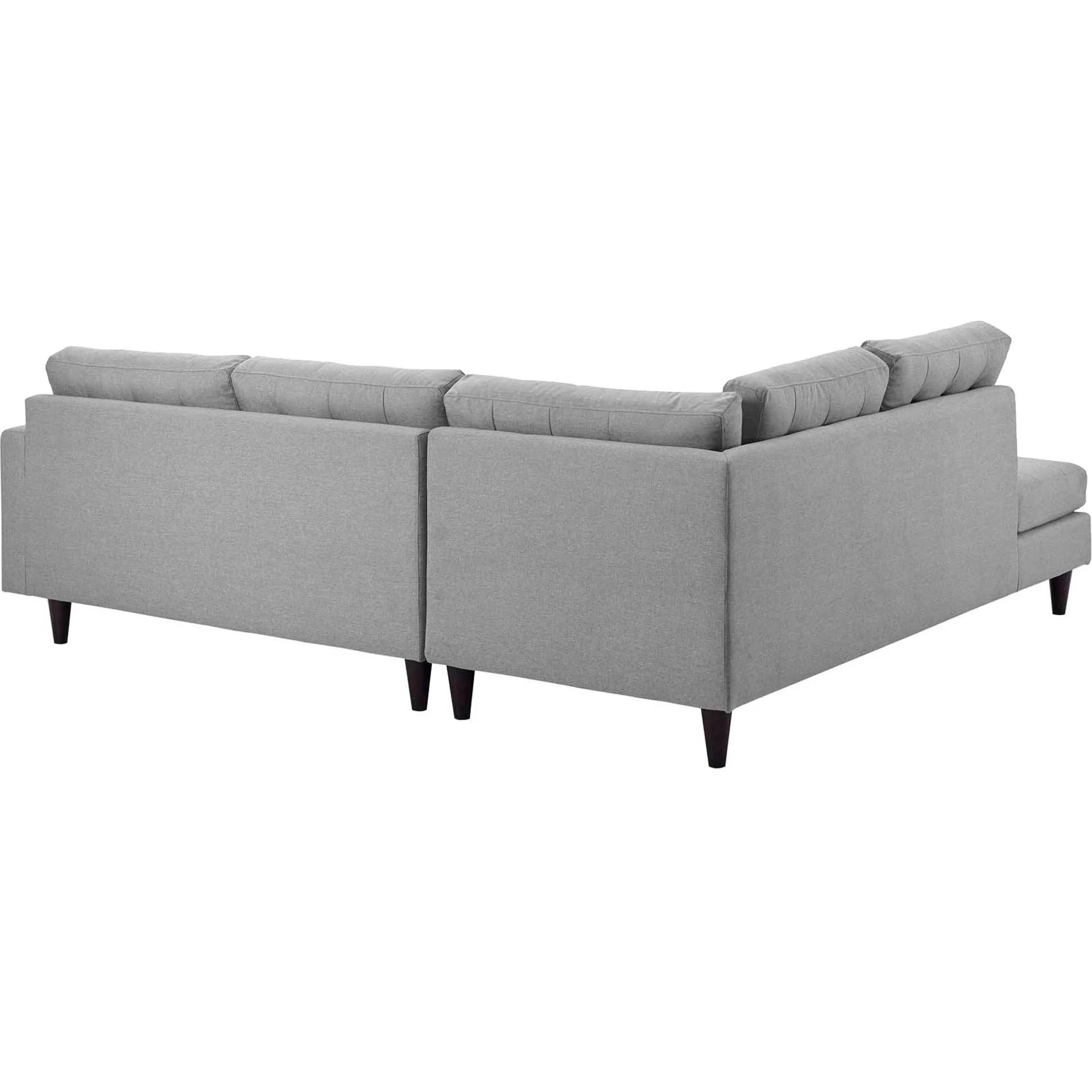 Era Upholstered Fabric Bumper Sectional Light Gray - Image 3