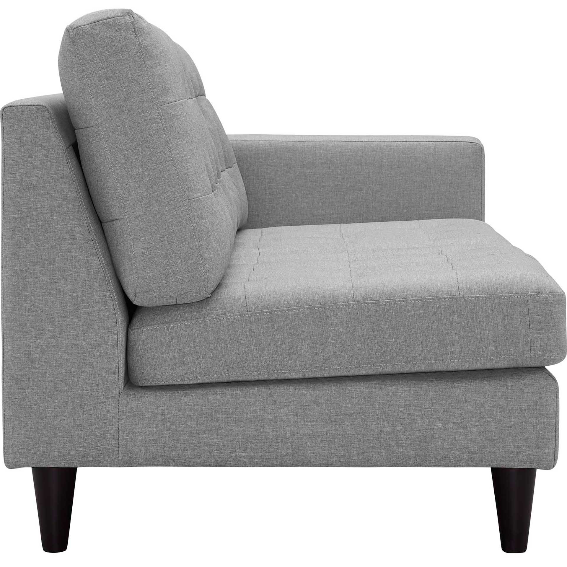 Era Upholstered Fabric Bumper Sectional Light Gray - Image 5