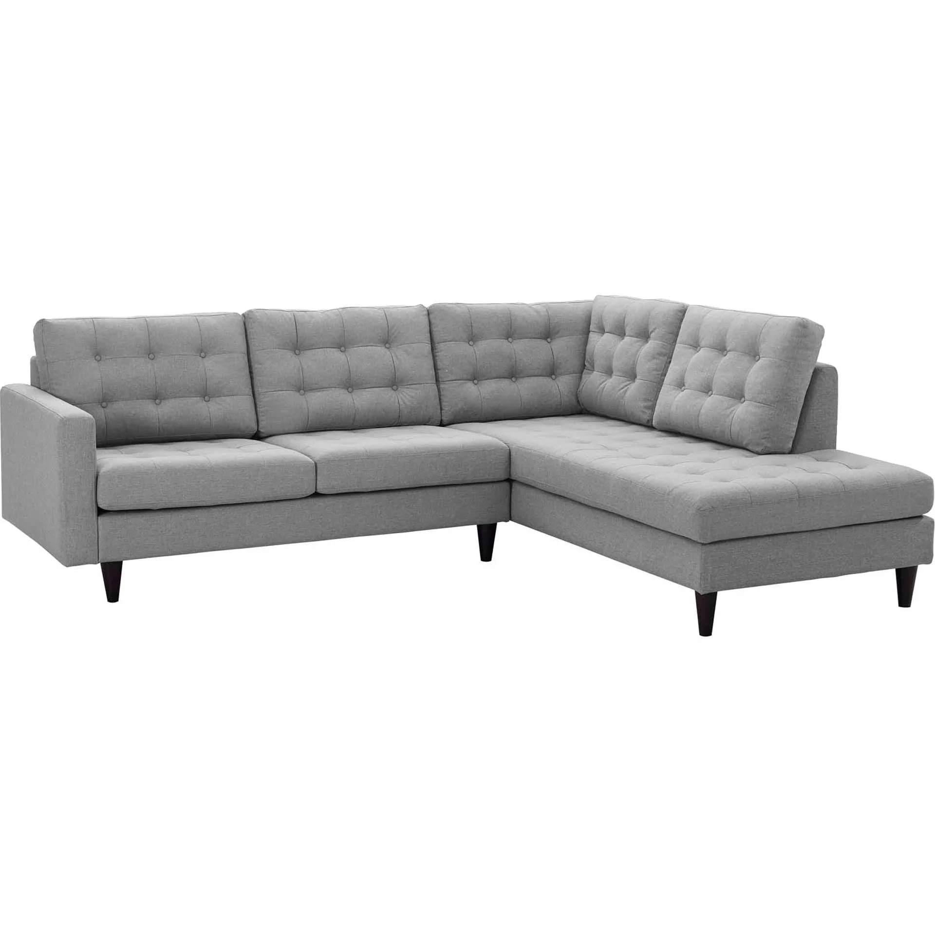 Era Upholstered Fabric Bumper Sectional Light Gray - Image 9