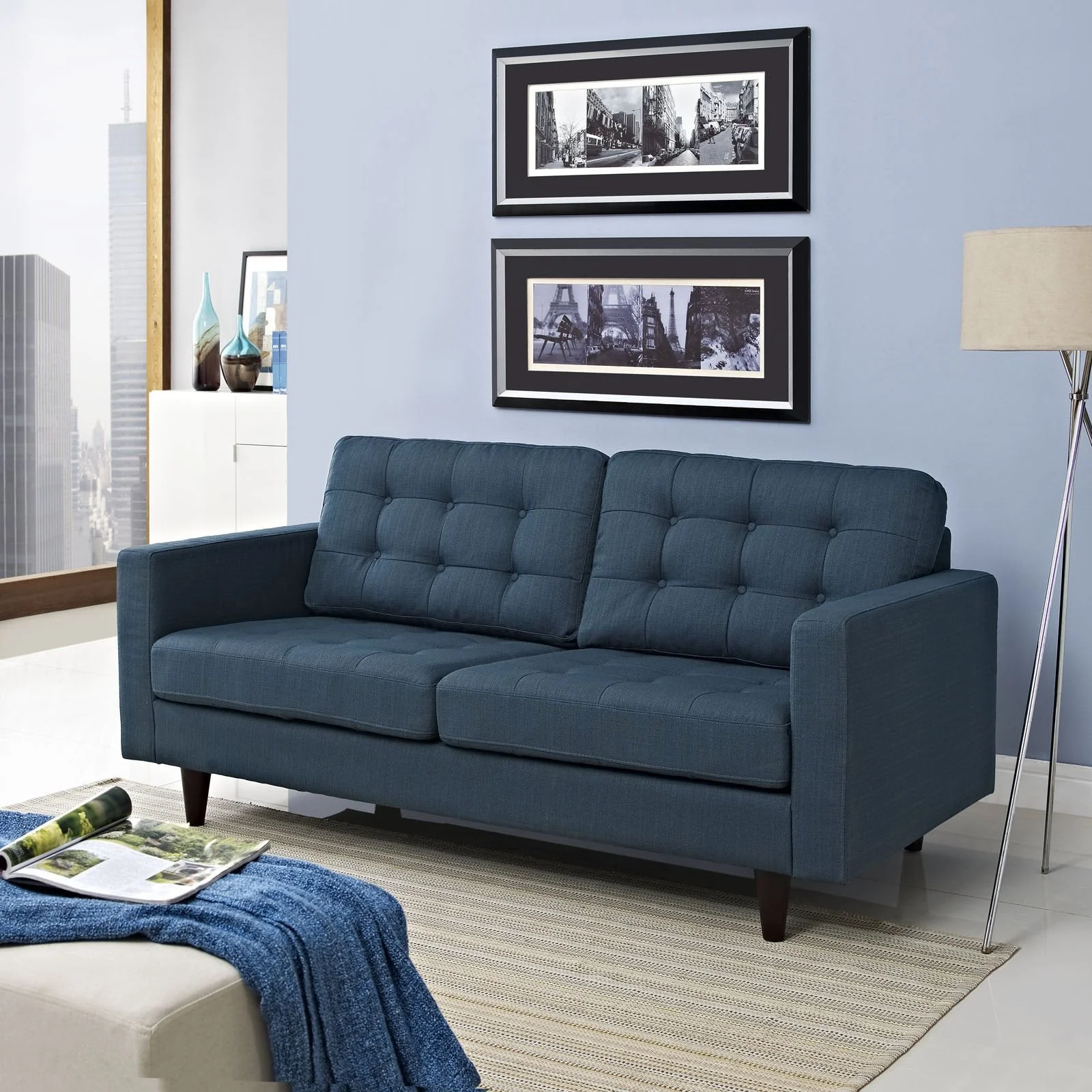 Era Upholstered Loveseat Azure - Image 4