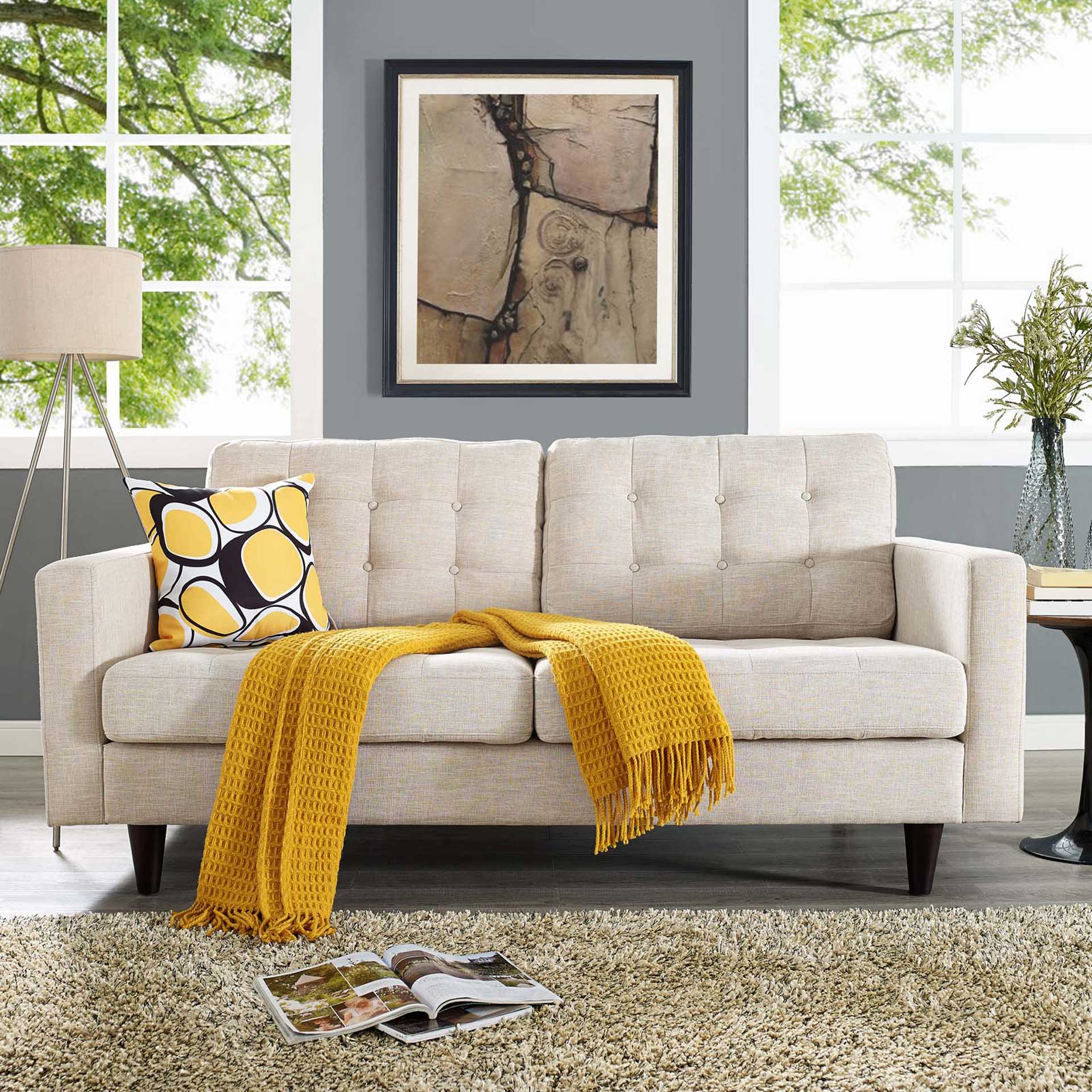 Era Upholstered Loveseat Beige - Image 4