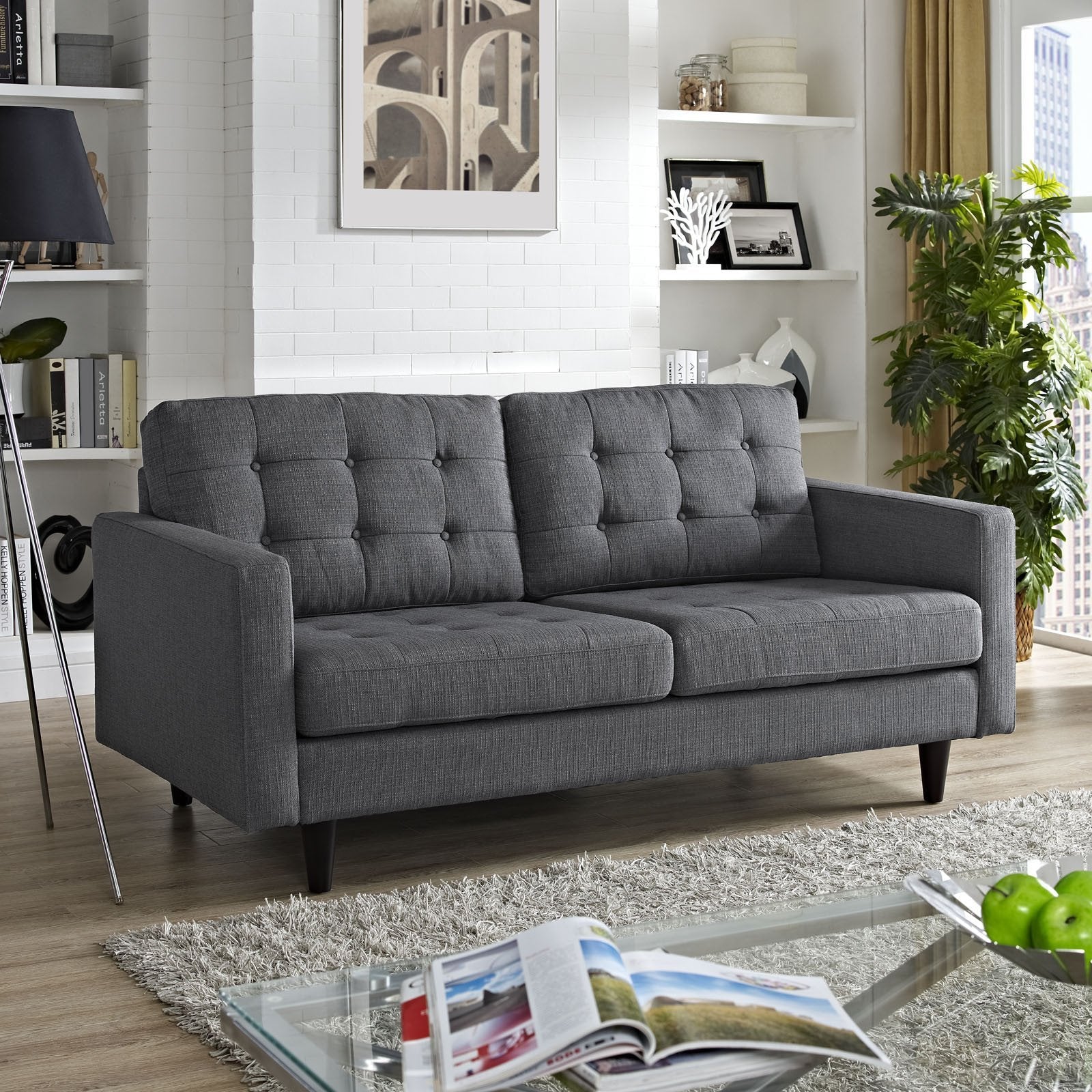Era Upholstered Loveseat Gray - Image 4