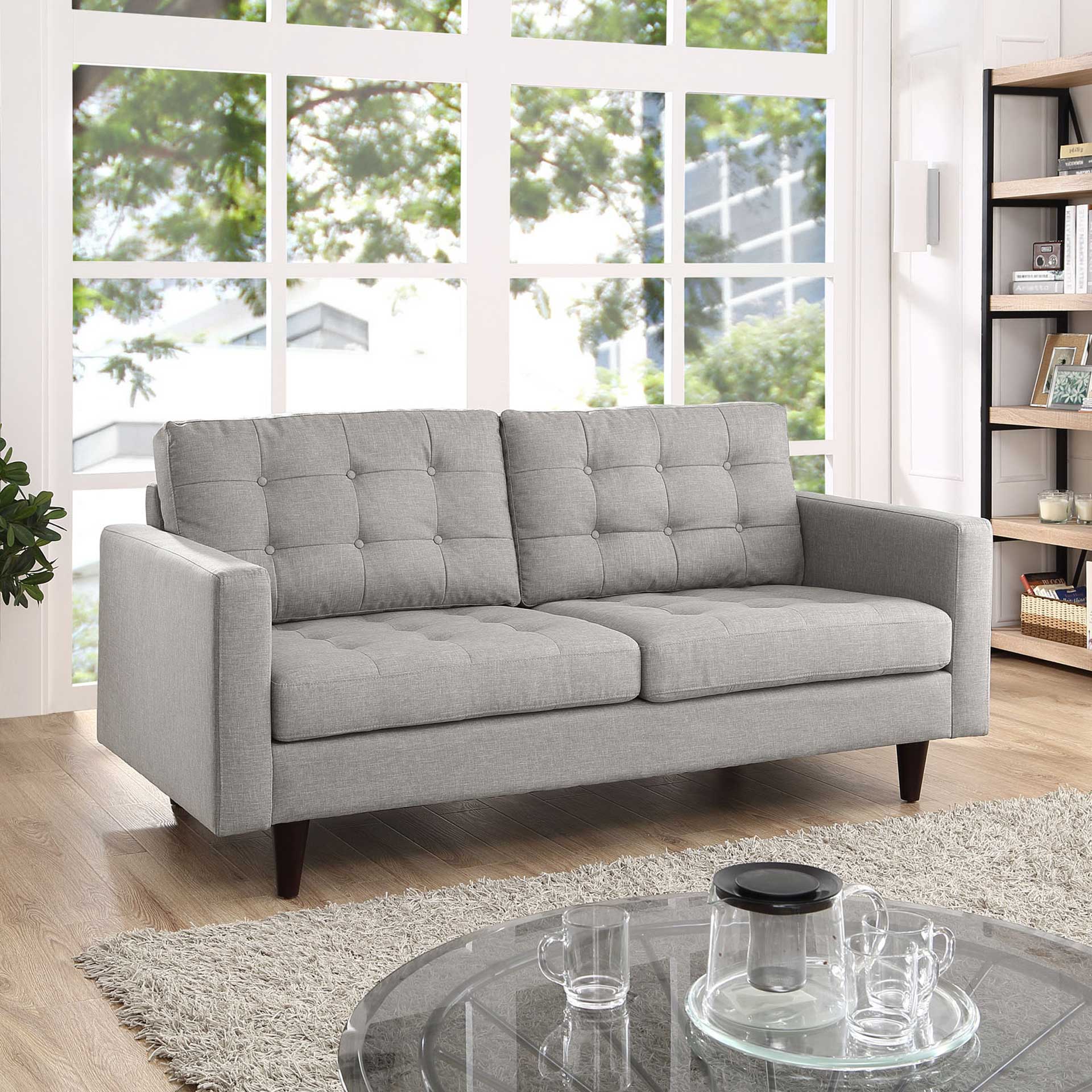 Era Upholstered Loveseat Light Gray - Image 4