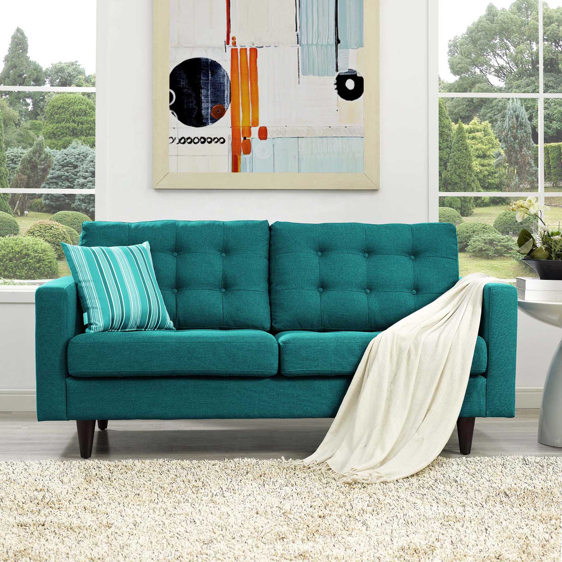 Era Upholstered Loveseat Teal - Image 4