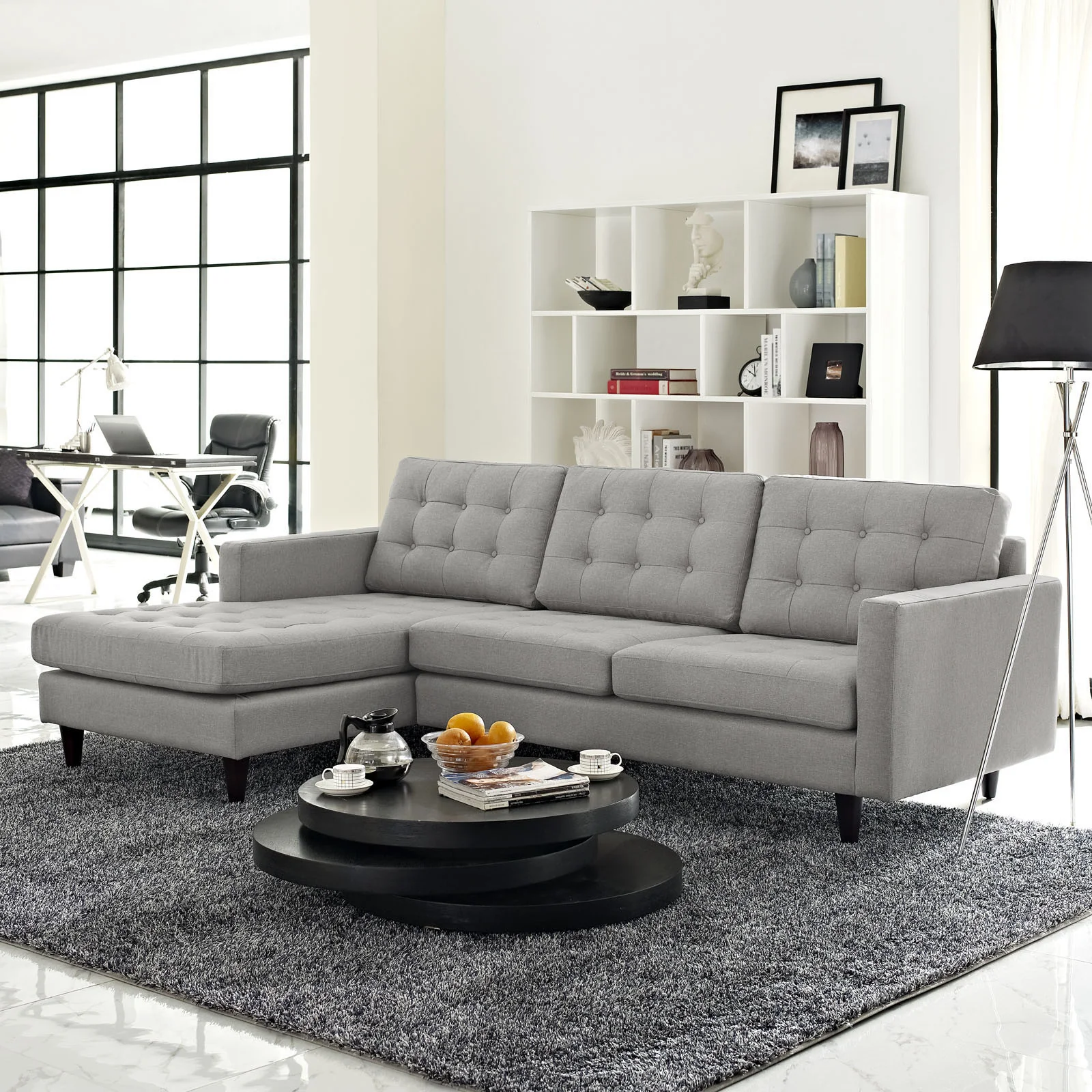 Era Upholstered Sectional Sofa Light Gray - Image 4