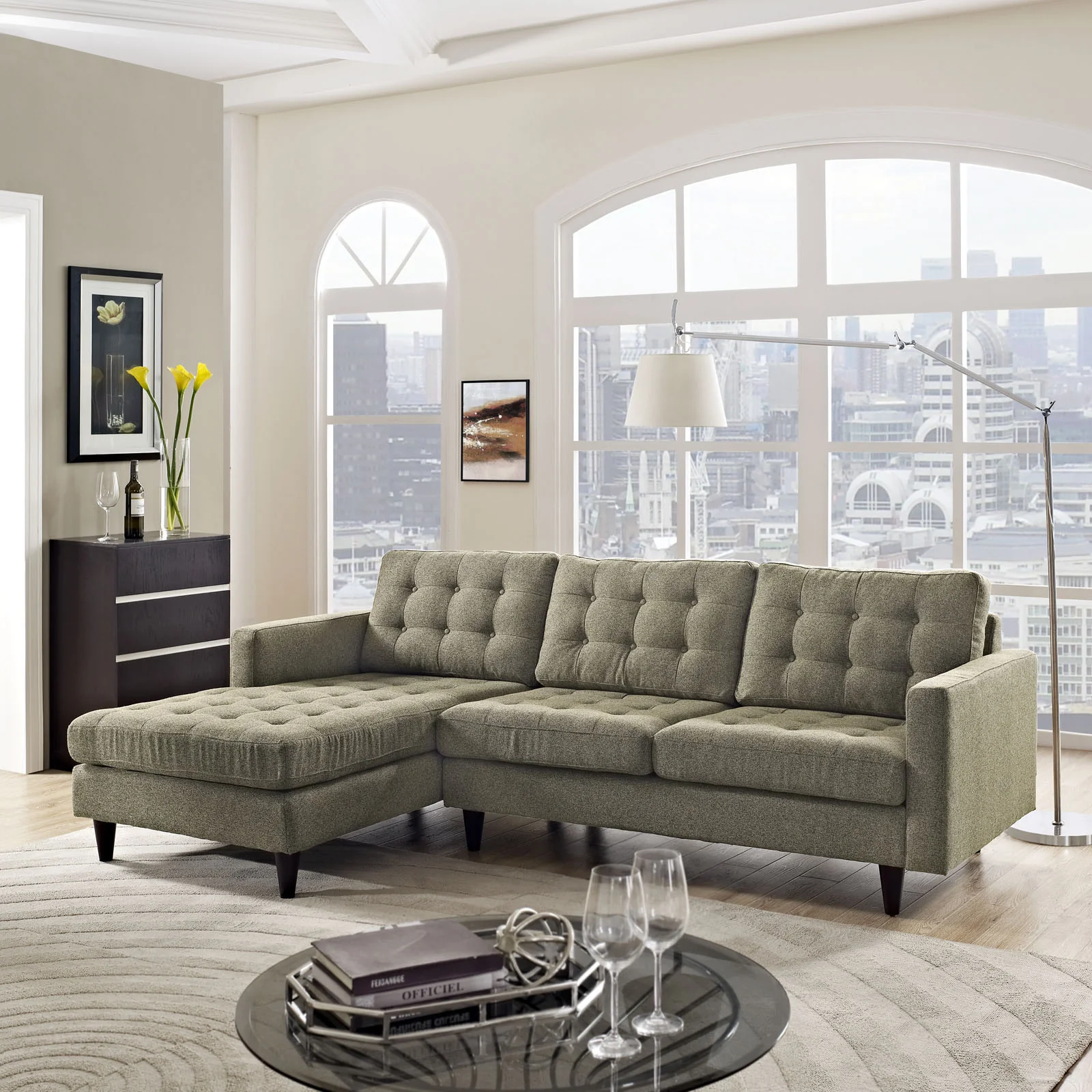 Era Upholstered Sectional Sofa Oatmeal - Image 4