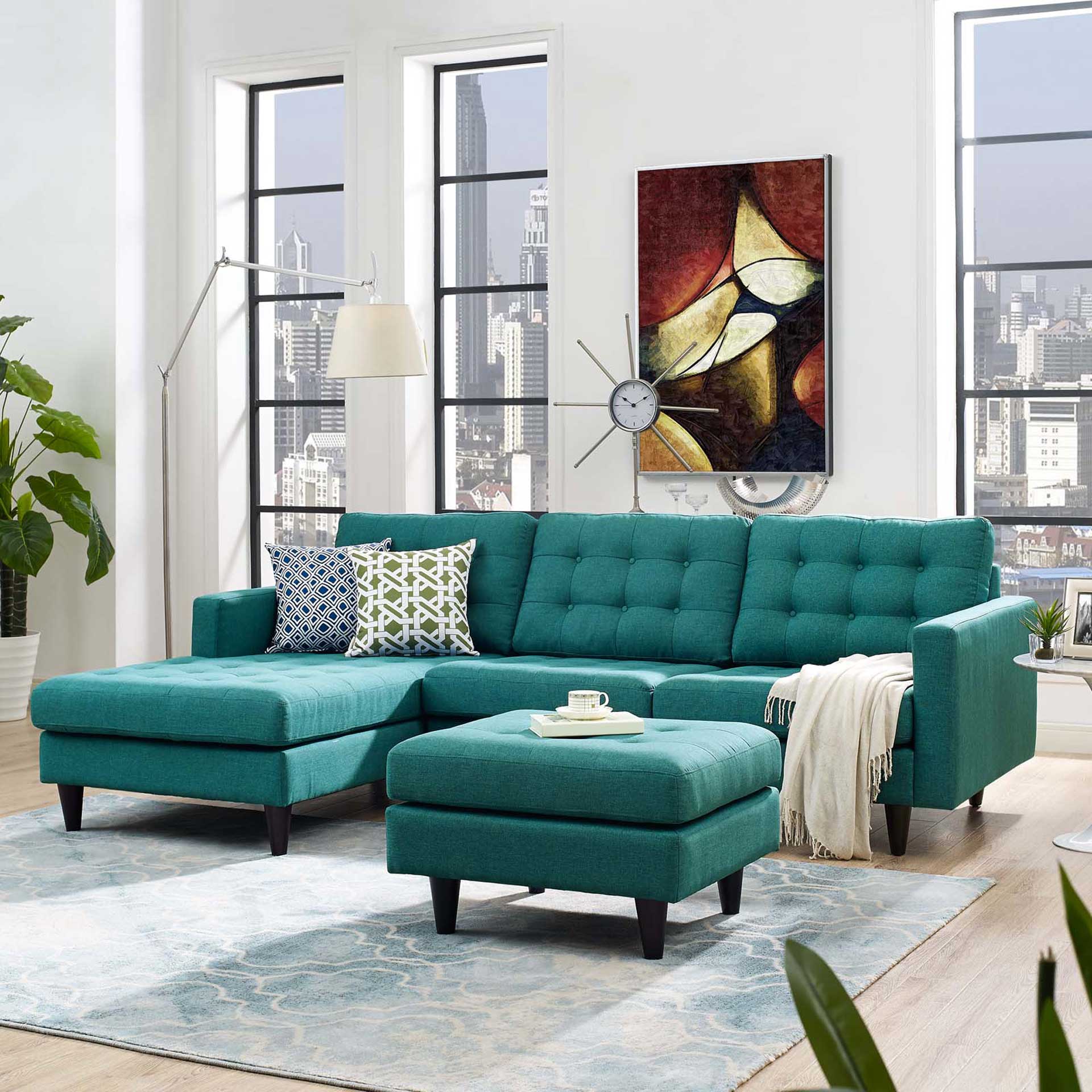 Era Upholstered Sectional Sofa Teal - Image 4