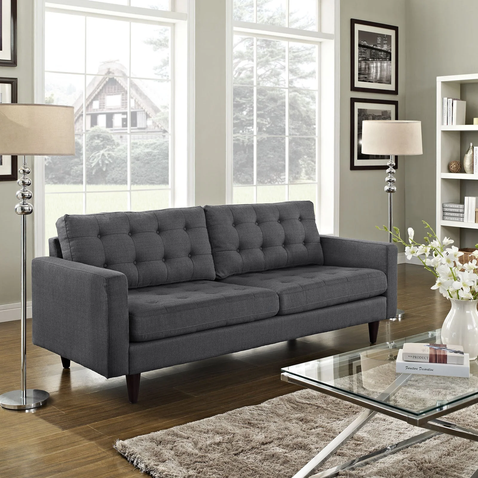 Era Upholstered Sofa Gray - Image 4