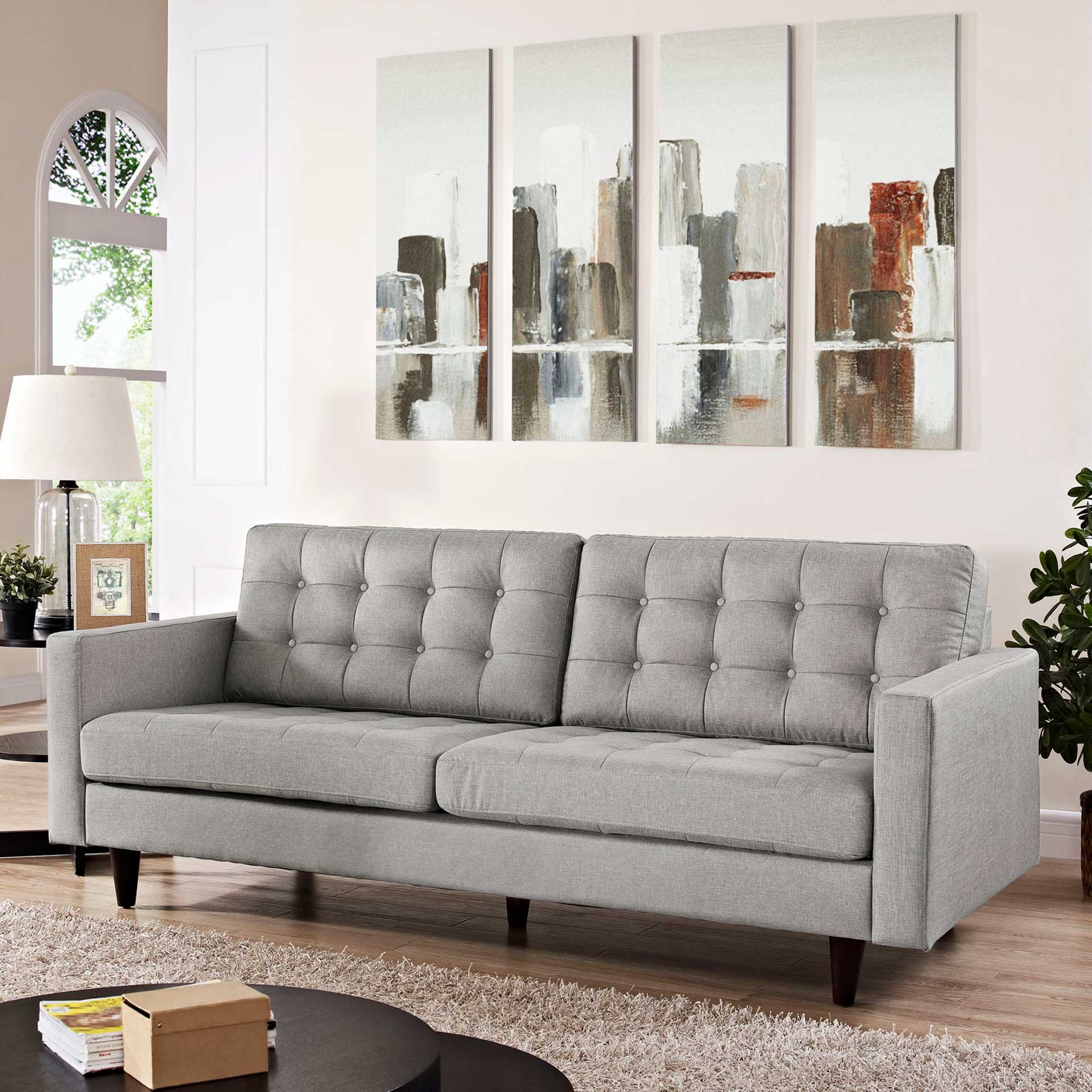 Era Upholstered Sofa Light Gray - Image 5