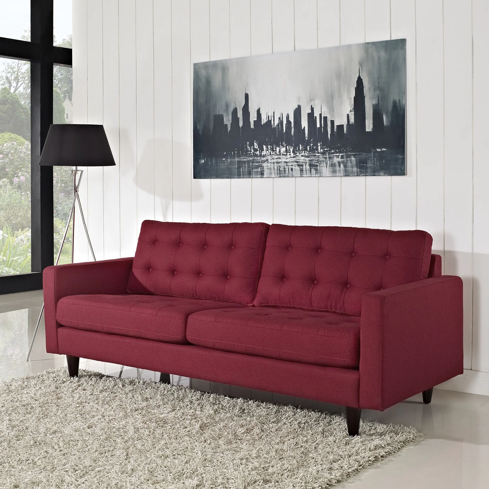 Era Upholstered Sofa Red - Image 4
