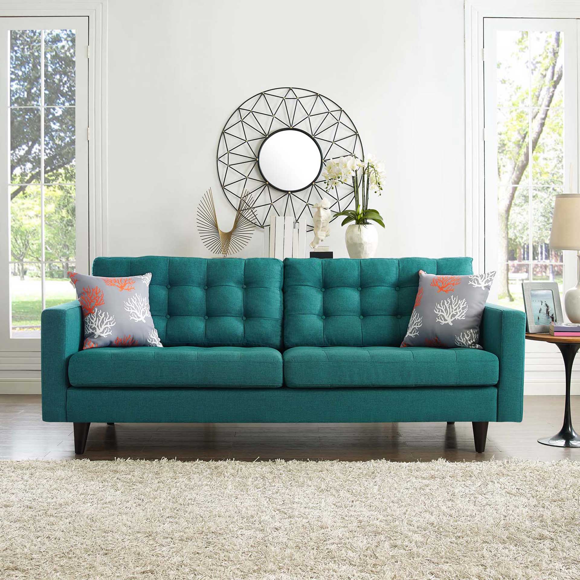Era Upholstered Sofa Teal - Image 4