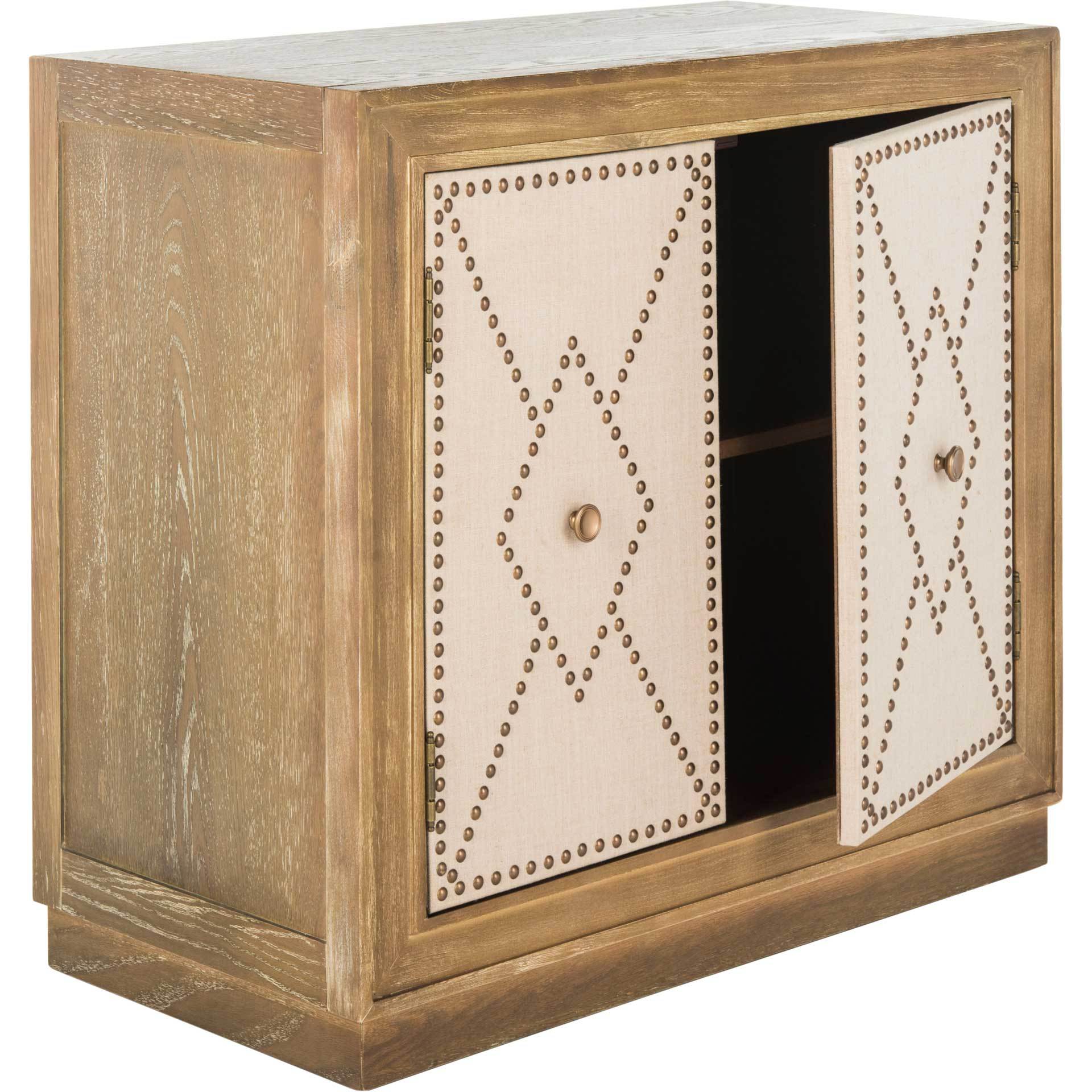 Erabella 2 Door Chest Oak Linen/Copper/Mirror - Image 2
