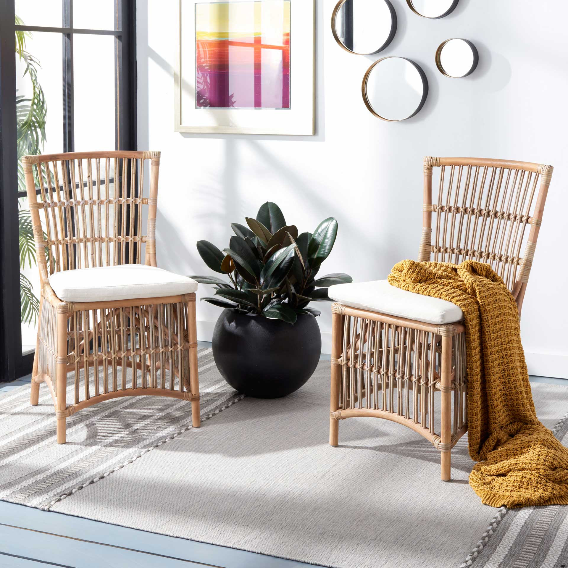 Erapel Rattan Accent Chair Gray White Wash (Set of 2) - Image 8