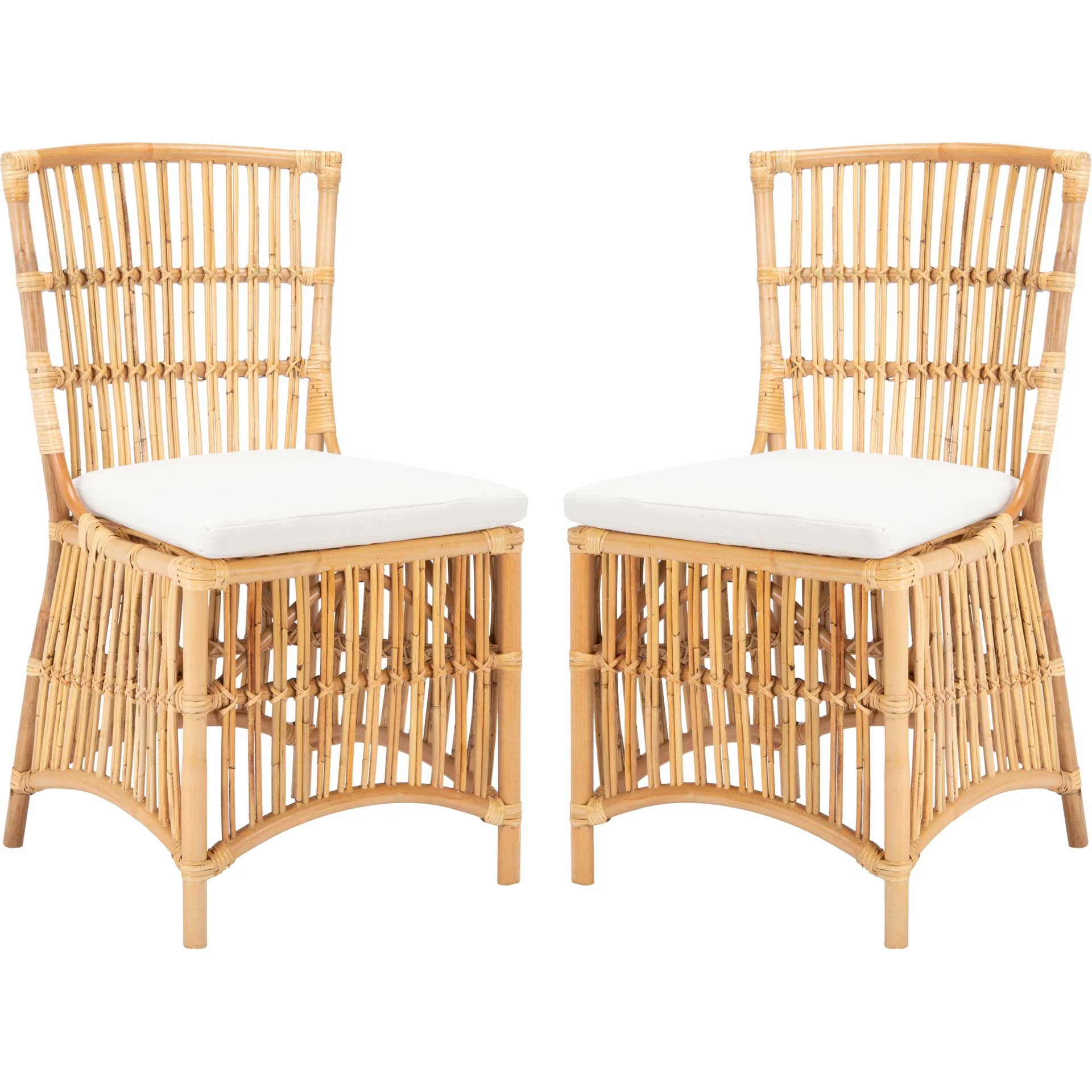 Erapel Rattan Accent Chair Natural/White (Set of 2) - Image 2