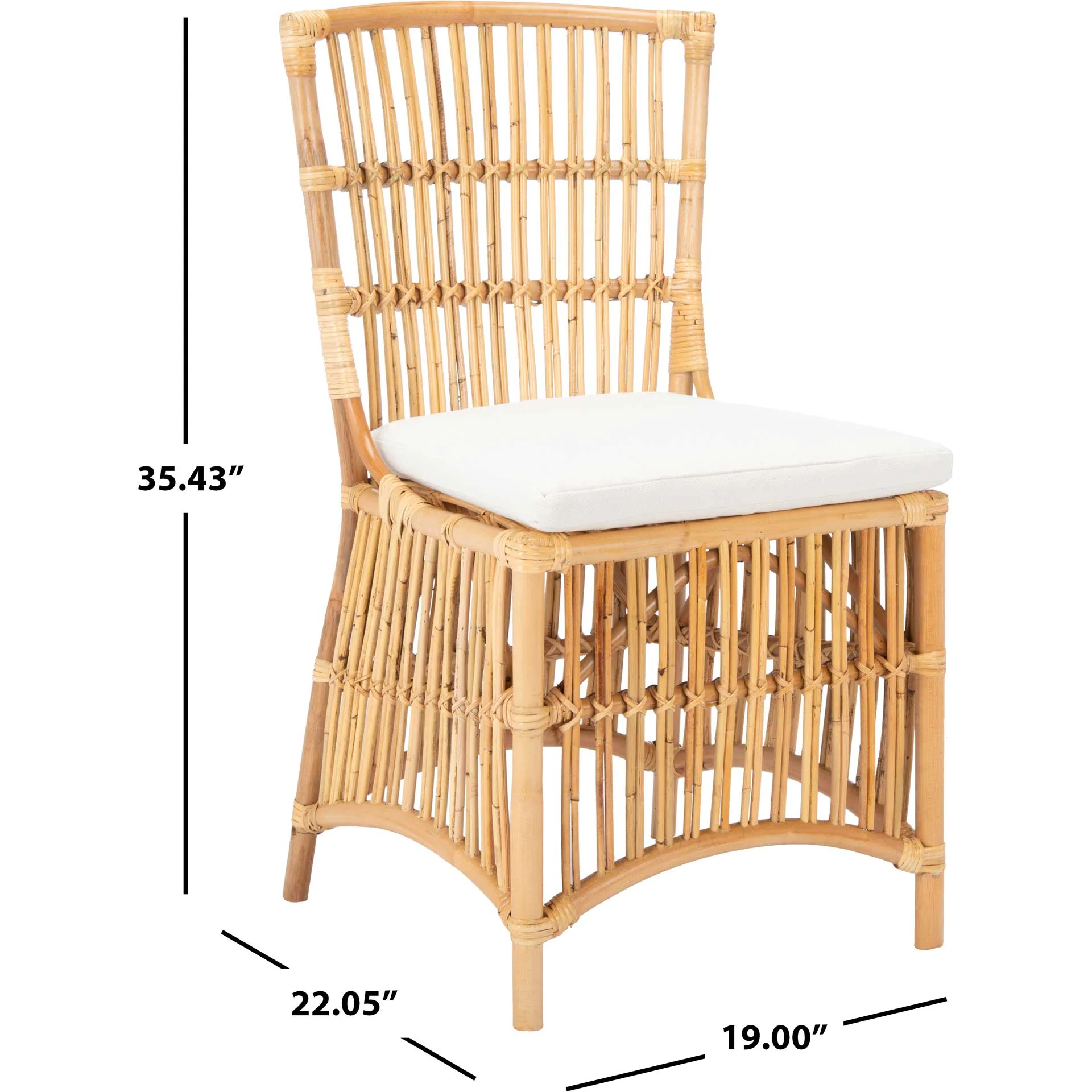 Erapel Rattan Accent Chair Natural/White (Set of 2) - Image 9
