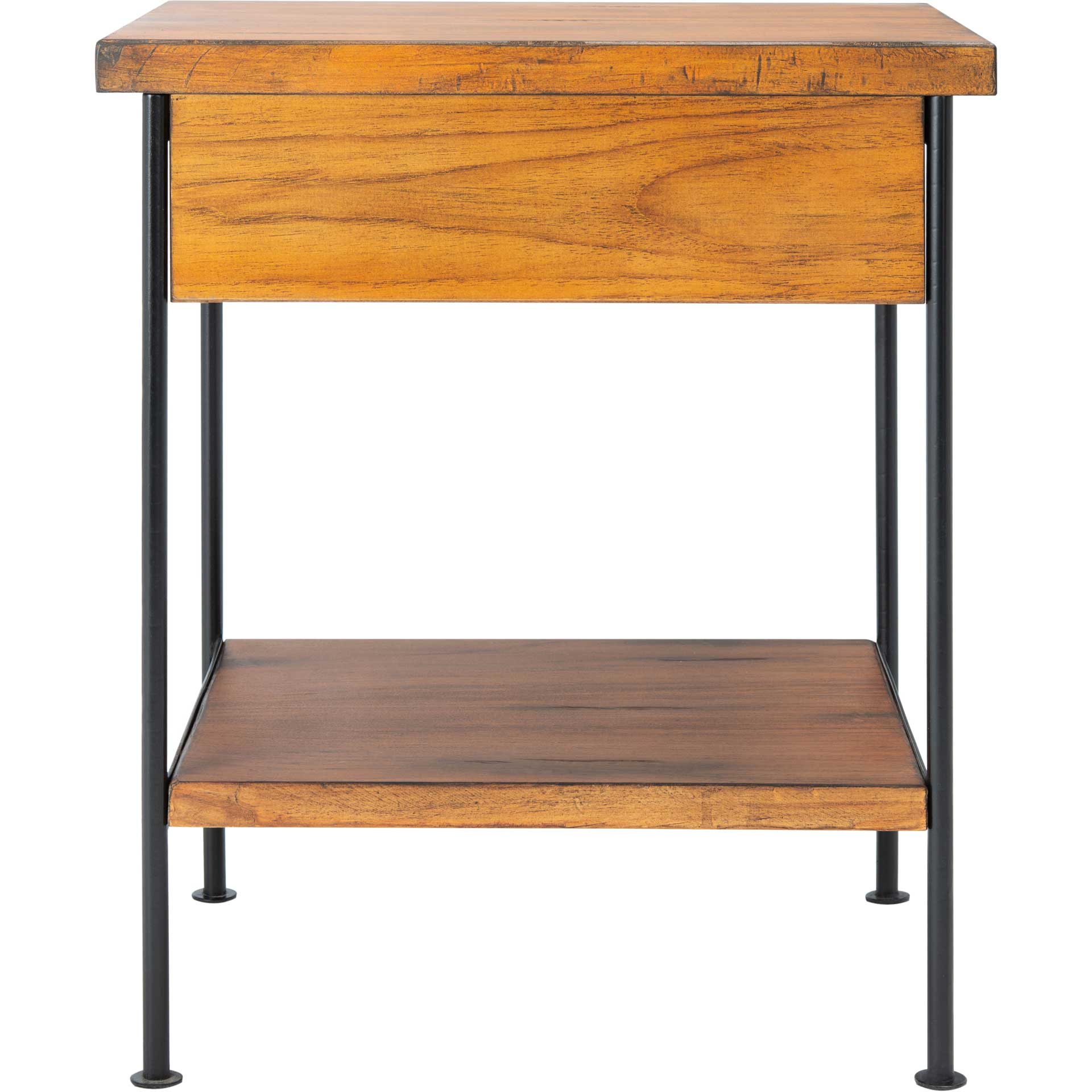 Eras 1 Drawer 1 Shelf Accent Table Brown/Black/Gold - Image 3