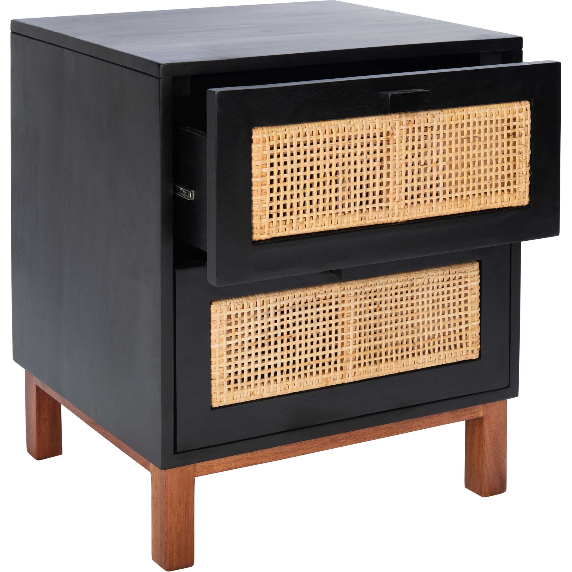 Erin 2 Drawer Nightstand Black/Natural - Image 2