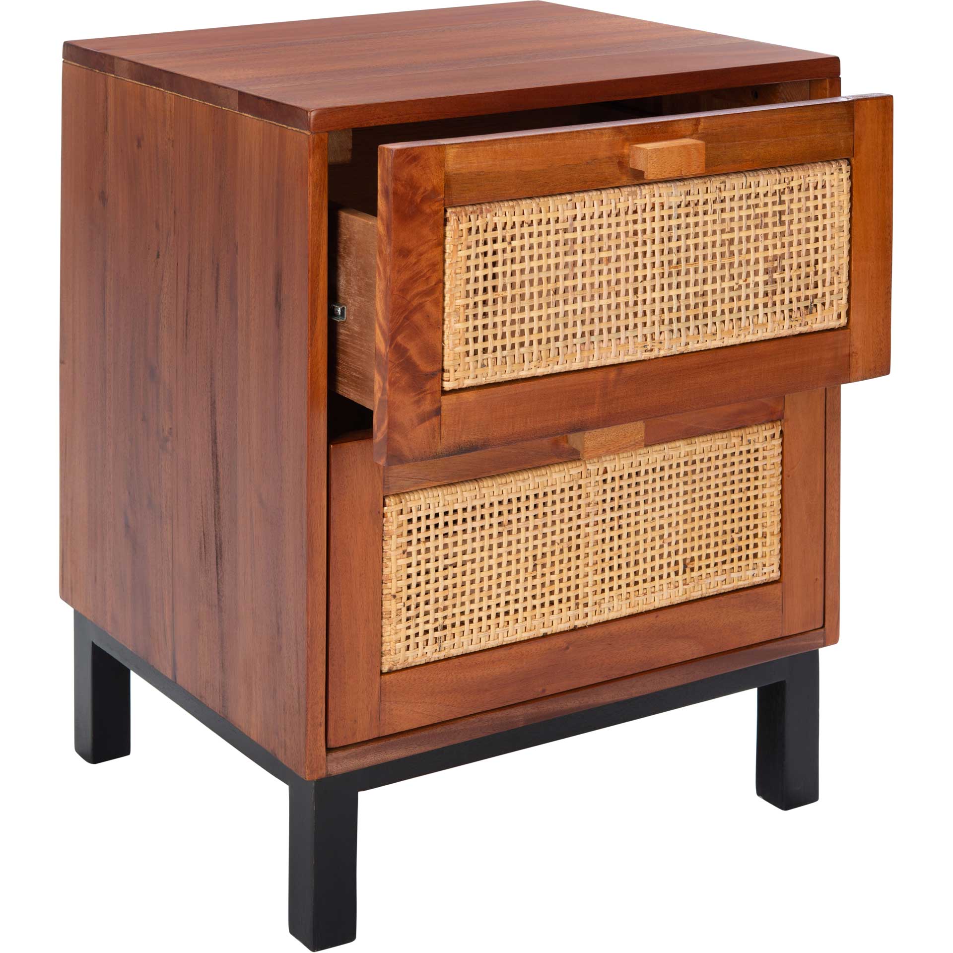 Erin 2 Drawer Nightstand Natural/Black - Image 2