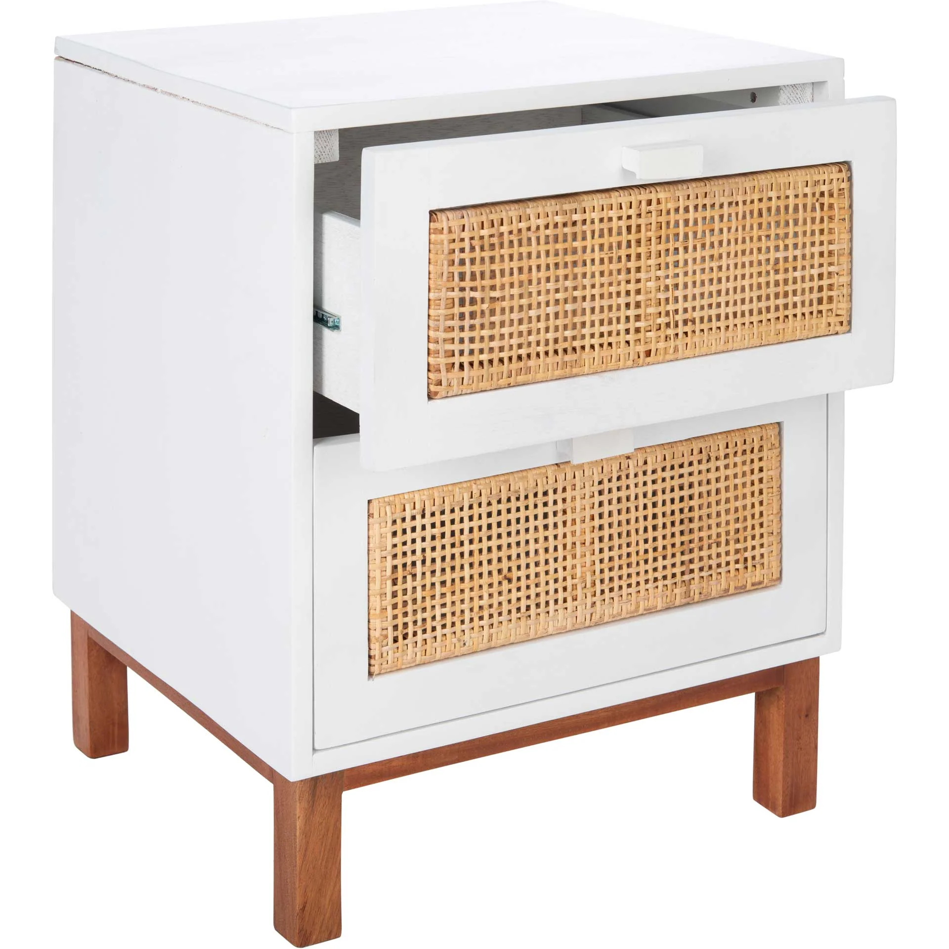 Erin 2 Drawer Nightstand White/Natural - Image 2