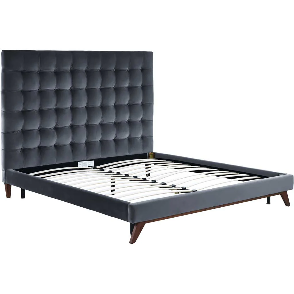Ermont Velvet Bed Gray - Image 5