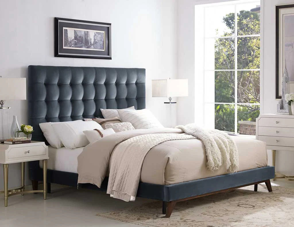 Ermont Velvet Bed Gray - Image 6